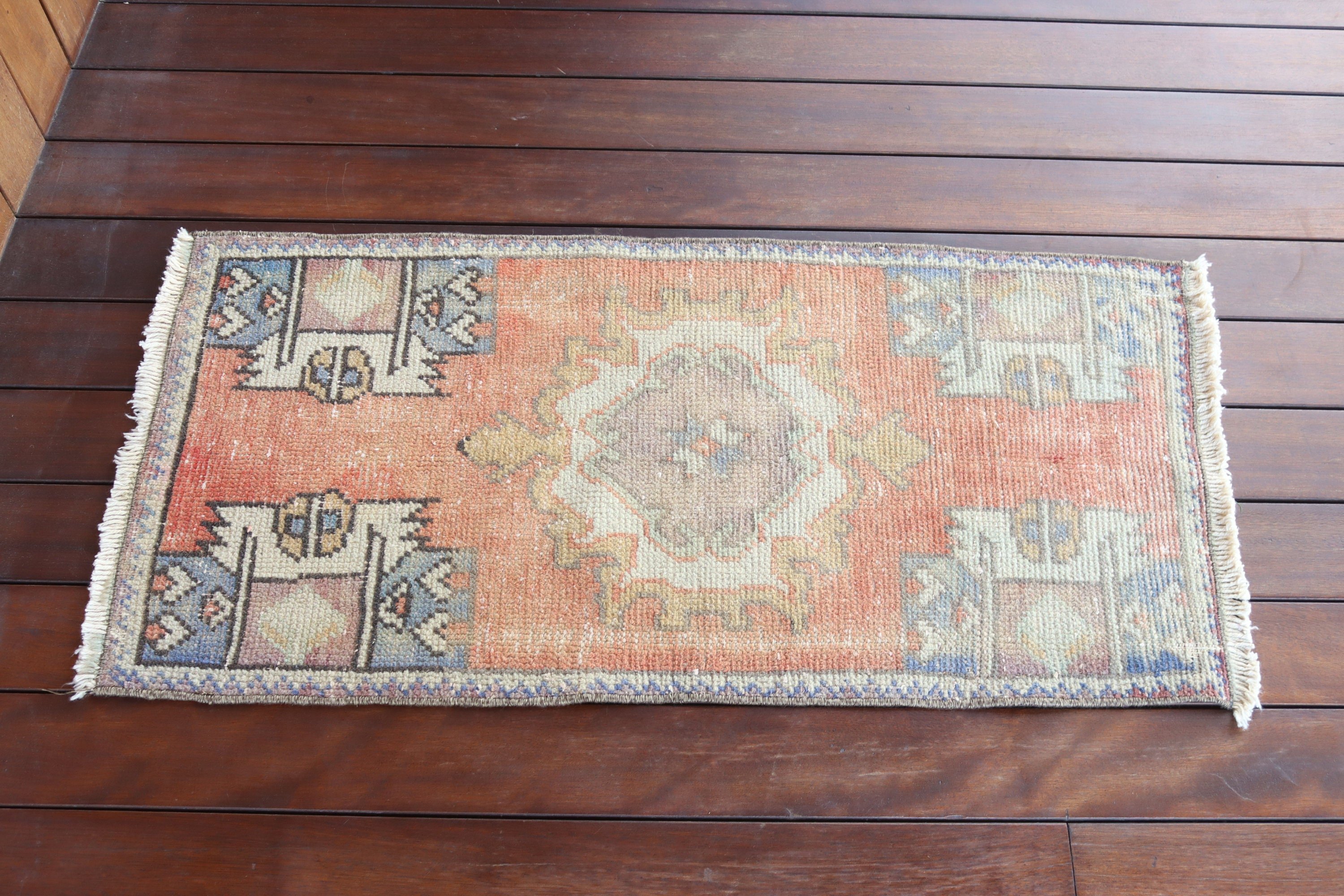 Kapı Paspası Halısı, Küçük Boho Halıları, Mutfak Halıları, Vintage Halılar, Lüks Halı, Türk Halısı, Kırmızı 1.4x3 ft Küçük Halı, Modern Halı