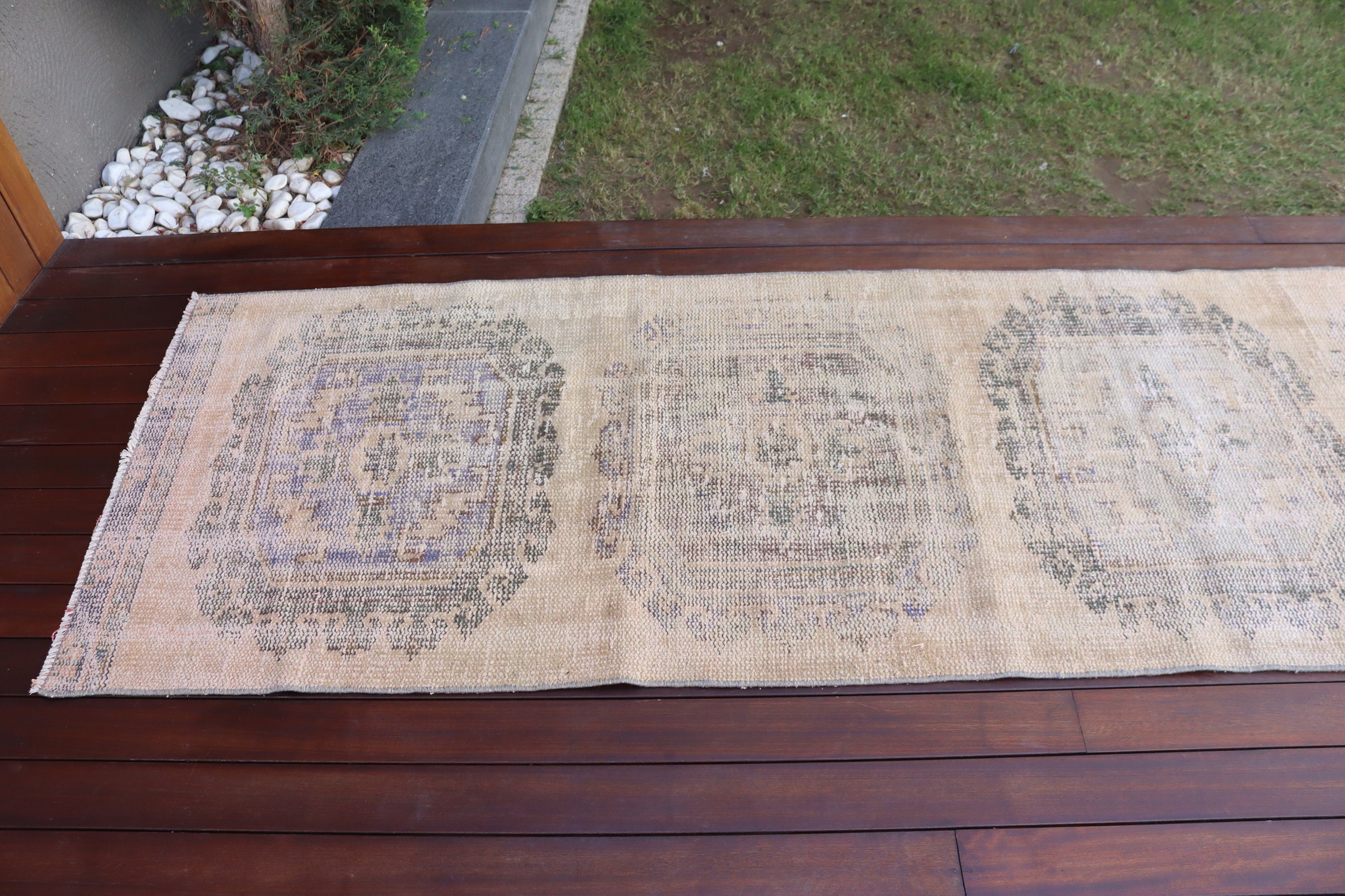 Runner Halıları, Mutfak Halısı, Türk Halıları, Bohem Halıları, Havalı Halı, El Dokuma Halıları, 2,8x11,2 ft Runner Halısı, Vintage Halı, Bej Yün Halılar