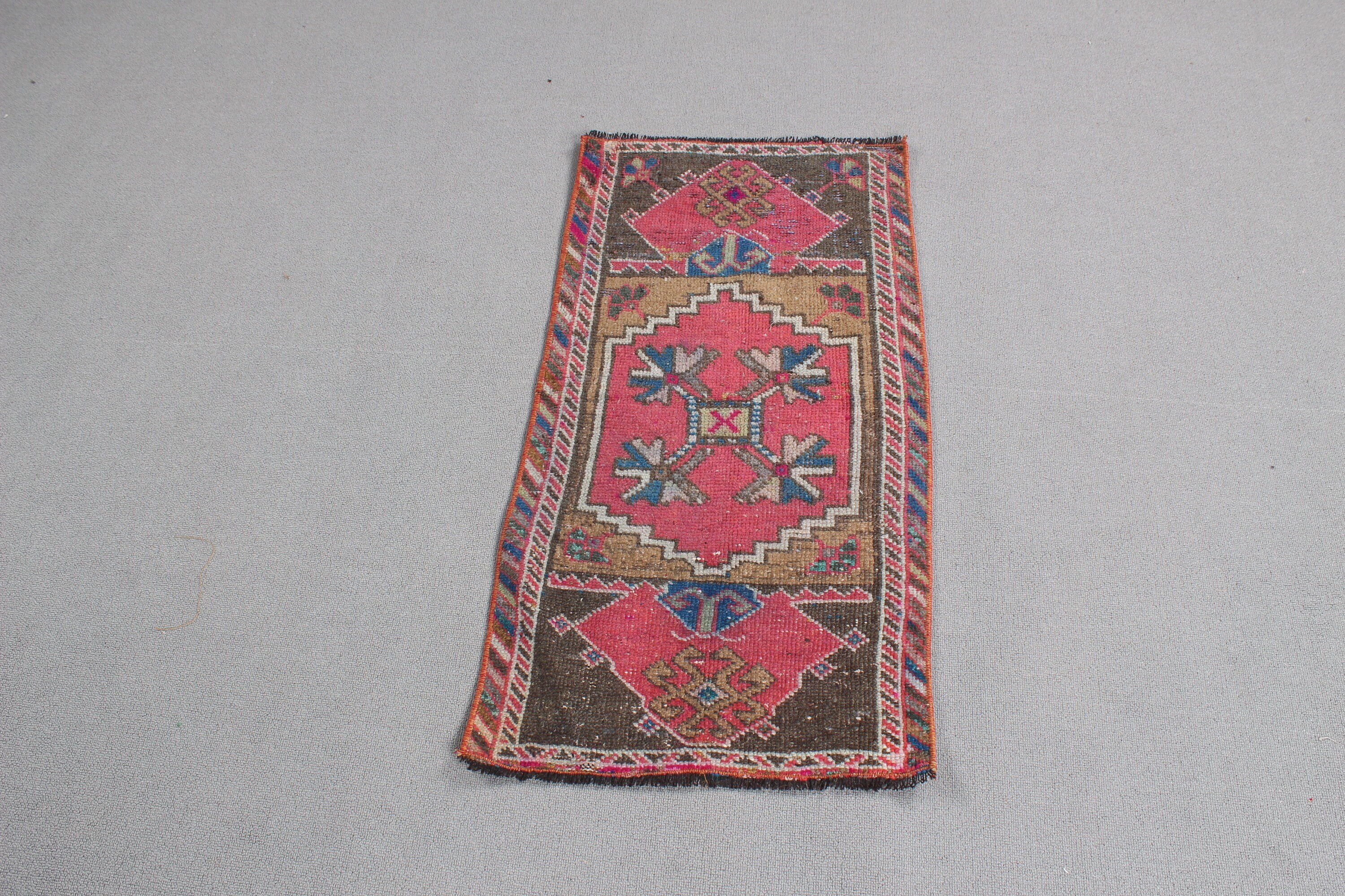 Antique Rug, Bedroom Rug, Door Mat Rug, Pink Antique Rug, Vintage Rugs, Rugs for Bath, Kitchen Rugs, Turkish Rug, 1.5x3 ft Small Rug