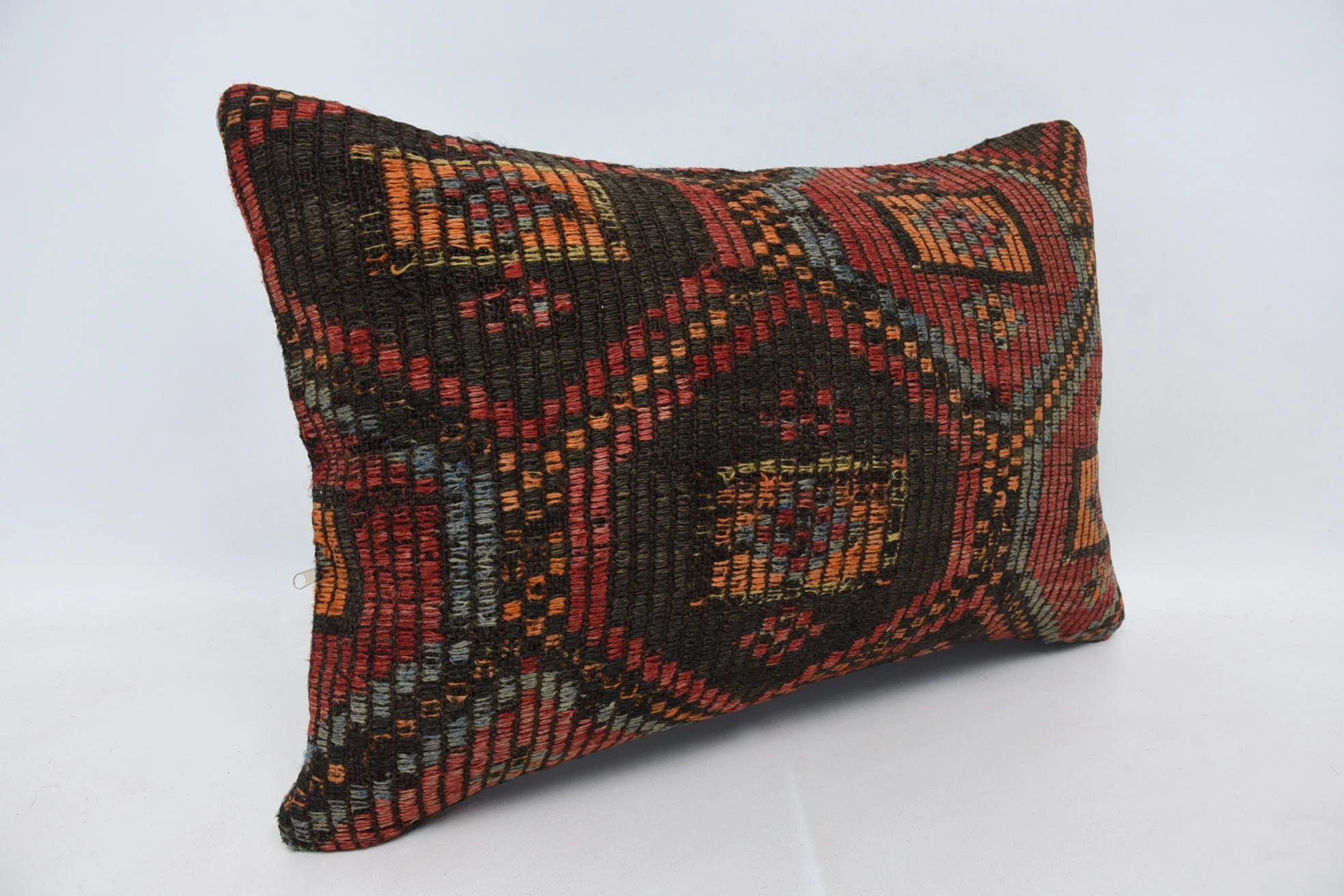 16"x24" Brown Pillow Sham, Vintage Kilim Pillow, Aztec Pillow Sham, Interior Designer Pillow, Kilim Pillow Cover, Knitted Cushion Cover