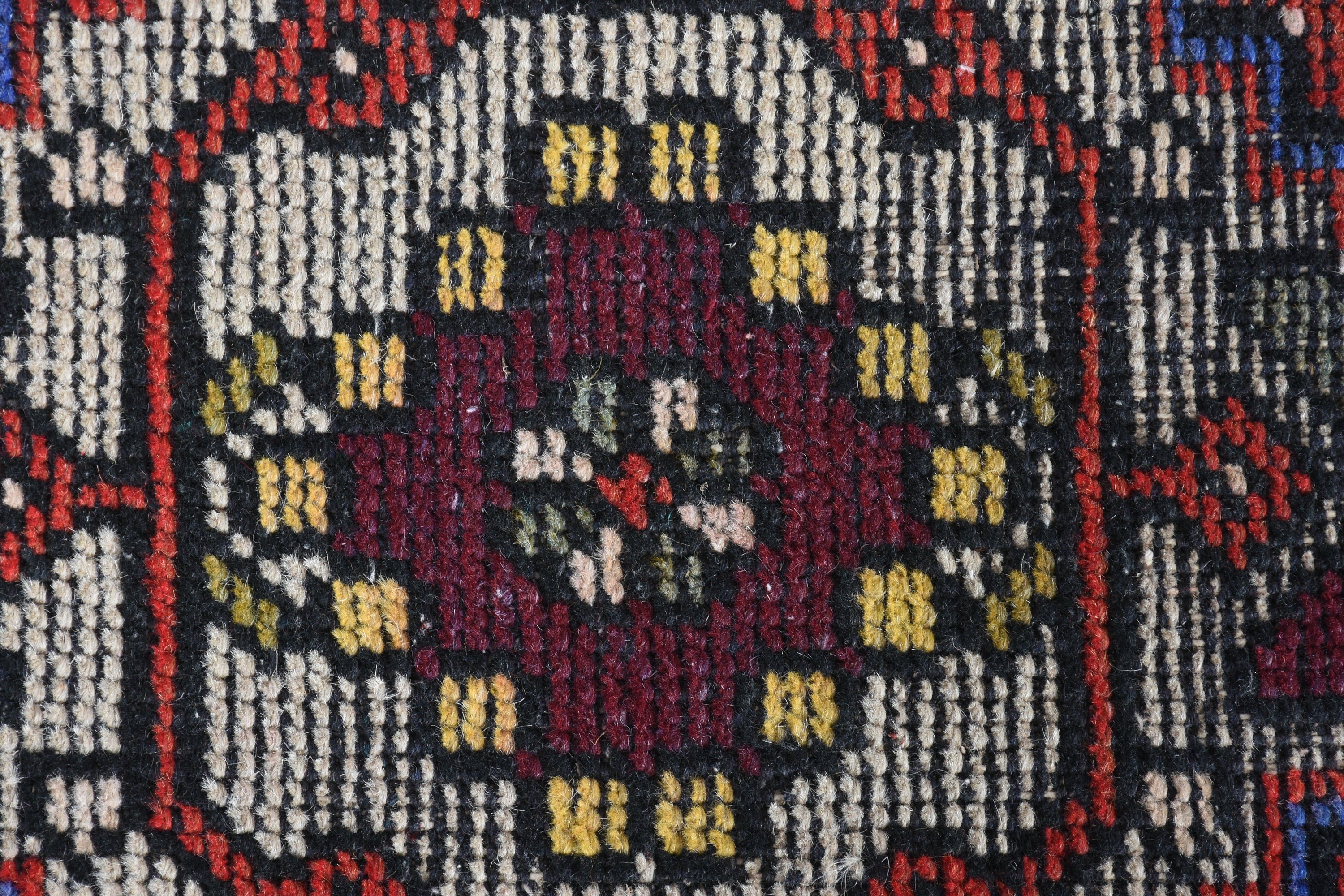 Bedroom Rug, Door Mat Rug, Moroccan Rugs, Red Wool Rug, 1.3x2.9 ft Small Rug, Vintage Rugs, Rugs for Nursery, Turkish Rug
