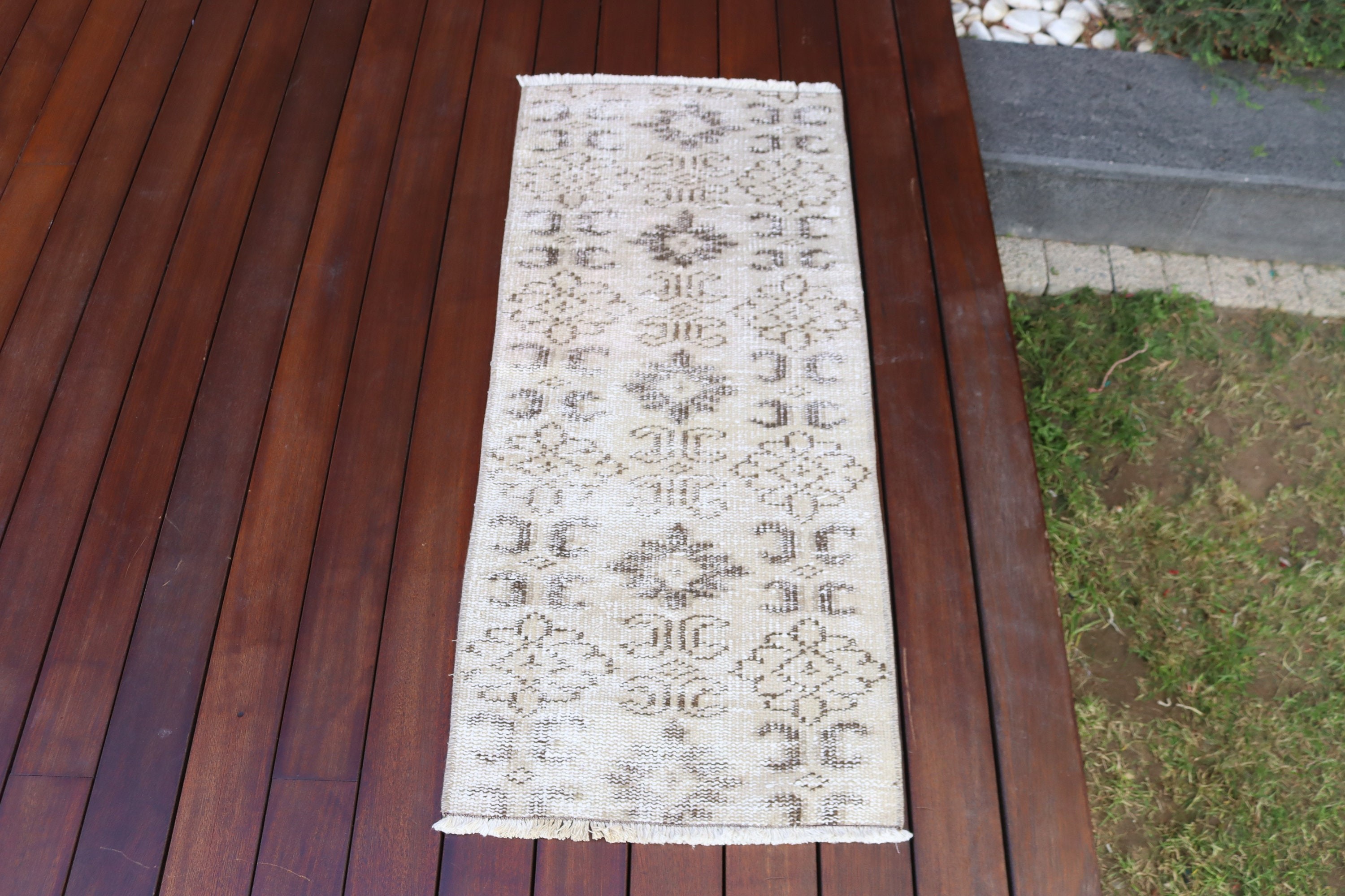 Vintage Rugs, Entry Rug, Luxury Rug, Beige Statement Rugs, Bath Rug, 1.5x3.6 ft Small Rugs, Turkish Rugs, Cool Rugs, Rugs for Bedroom