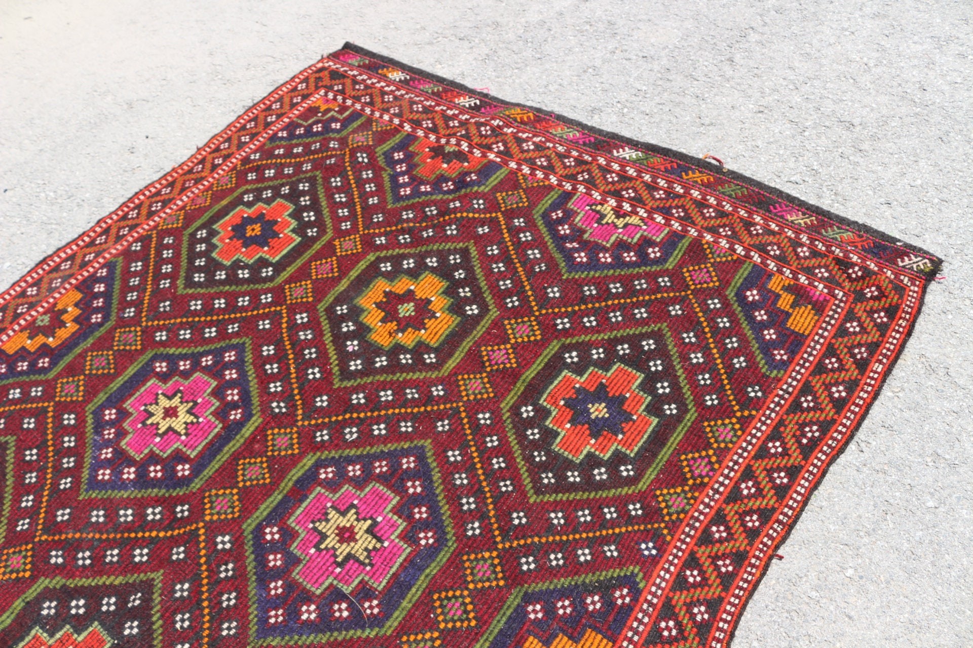 Türk Halısı, Yemek Odası Halısı, Vintage Halı, Salon Halısı, Yer Halısı, Kırmızı Fas Halısı, Oushak Halıları, Yatak Odası Halıları, Kilim, 6.2x10.6 ft Büyük Halılar