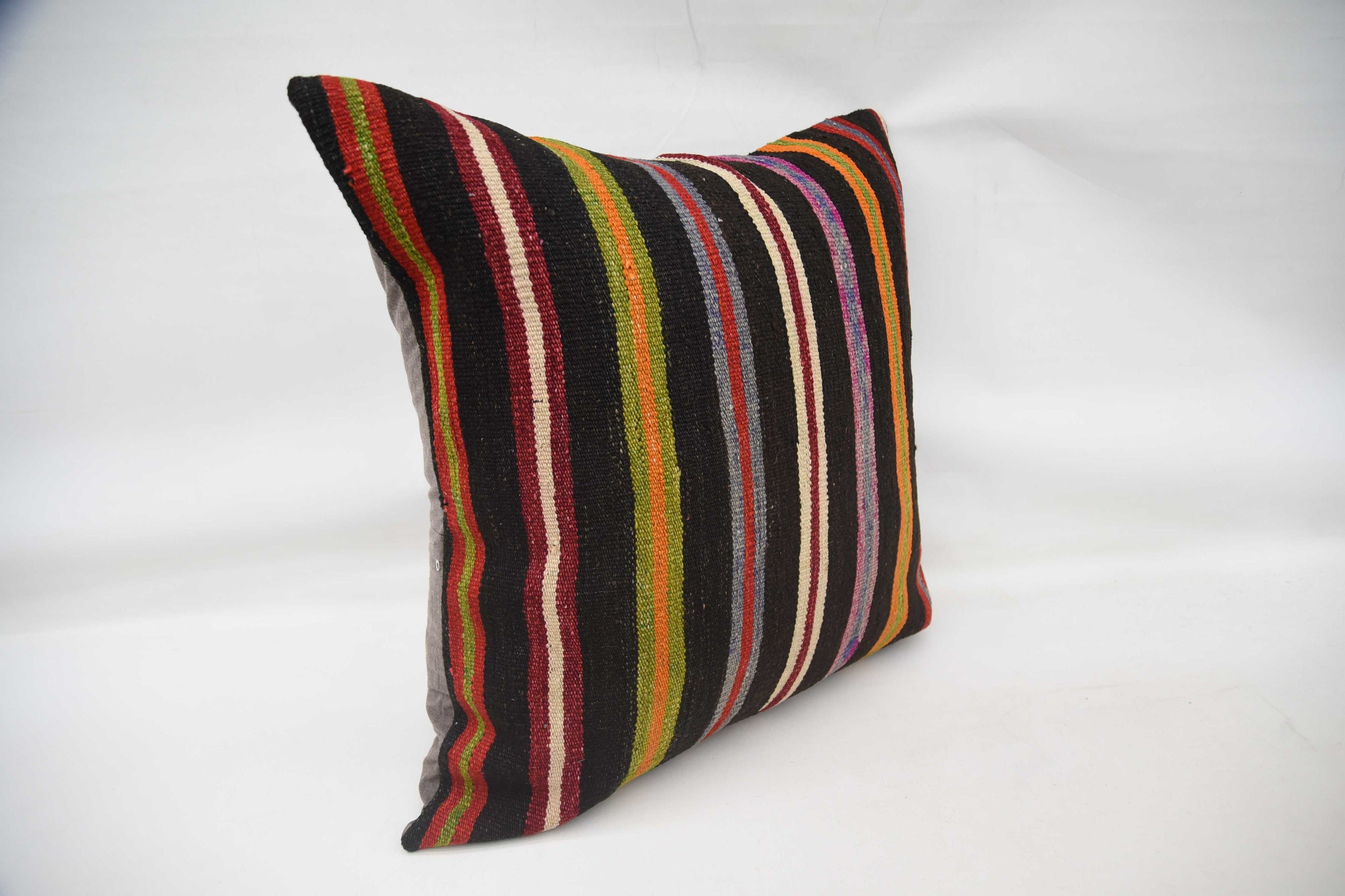 Kilim Pillow Cover, Patio Pillow Cover, Handmade Throw Pillow Case, Kilim Cushion Sham, 32"x32" Green Cushion Cover, Gift Pillow