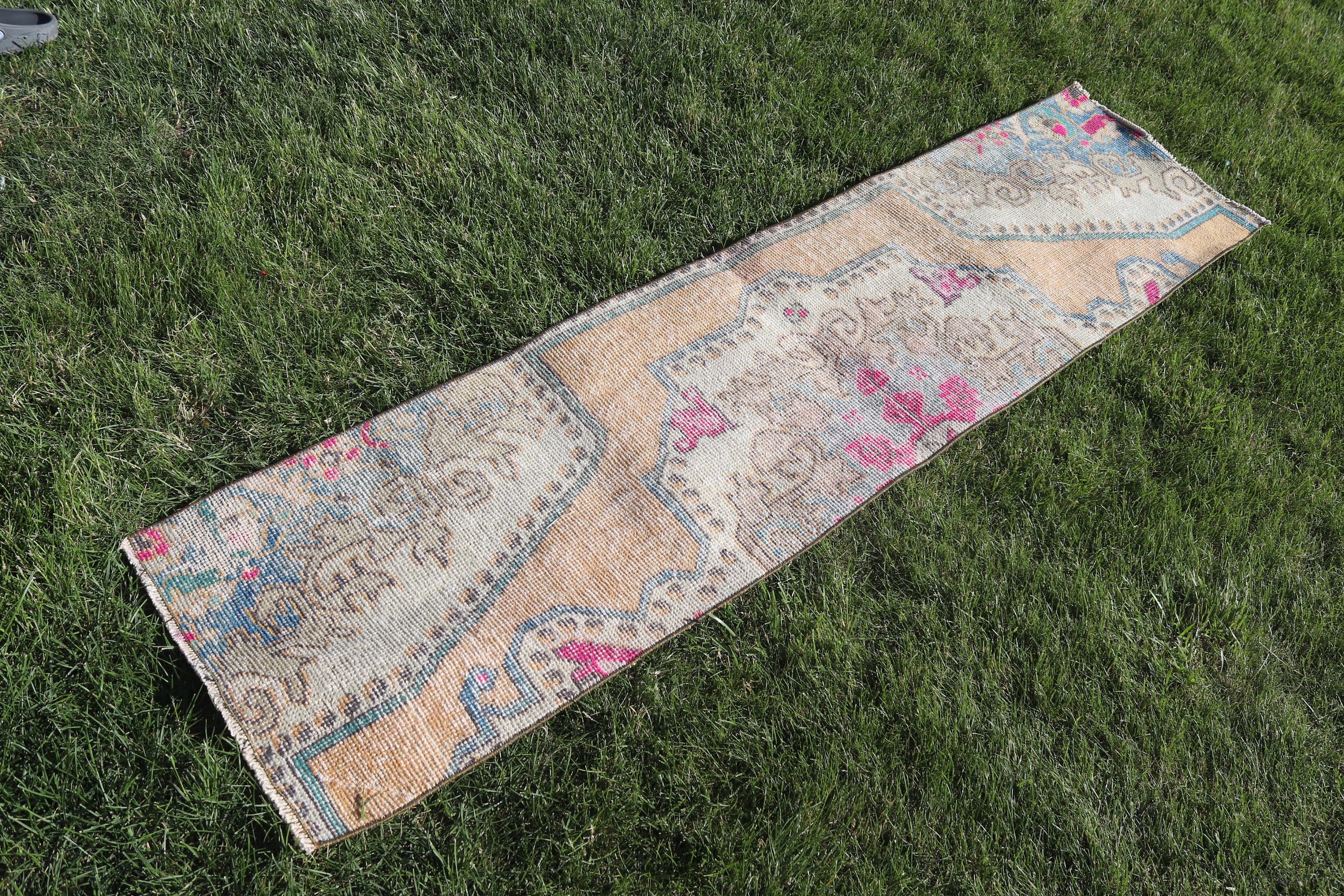 Geometrik Halılar, Türk Halıları, 1.6x6.3 ft Runner Halı, Koridor Halısı, Boho Halıları, Vintage Halı, Vintage Runner Halısı, Bronz Lüks Halılar