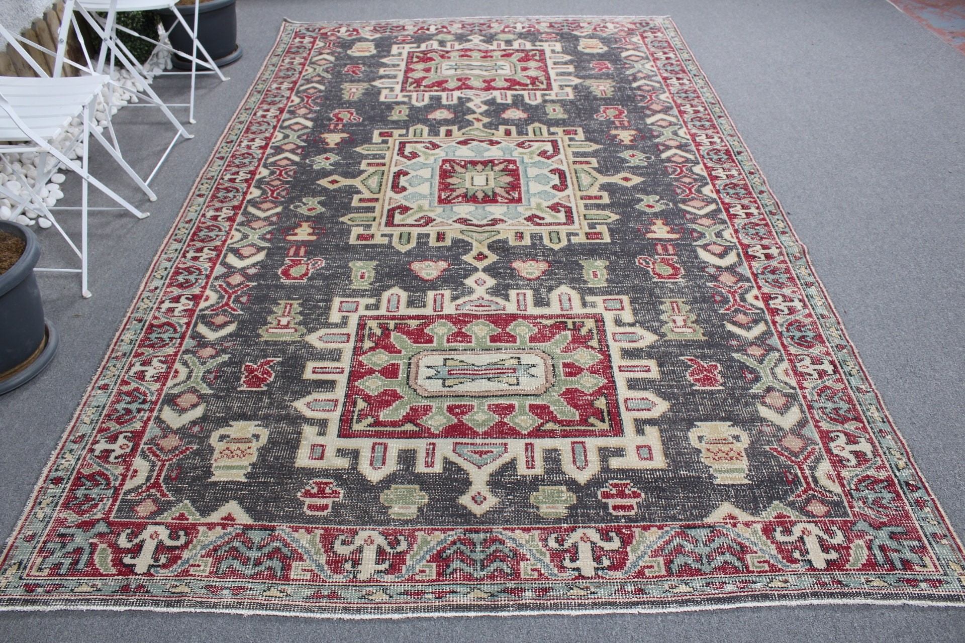 Yeşil Fas Halıları, Salon Halıları, Türk Halıları, Vintage Halı, Salon Halısı, 6.3x10.5 ft Büyük Halılar, Yemek Odası Halısı, Antika Halı, Havalı Halı