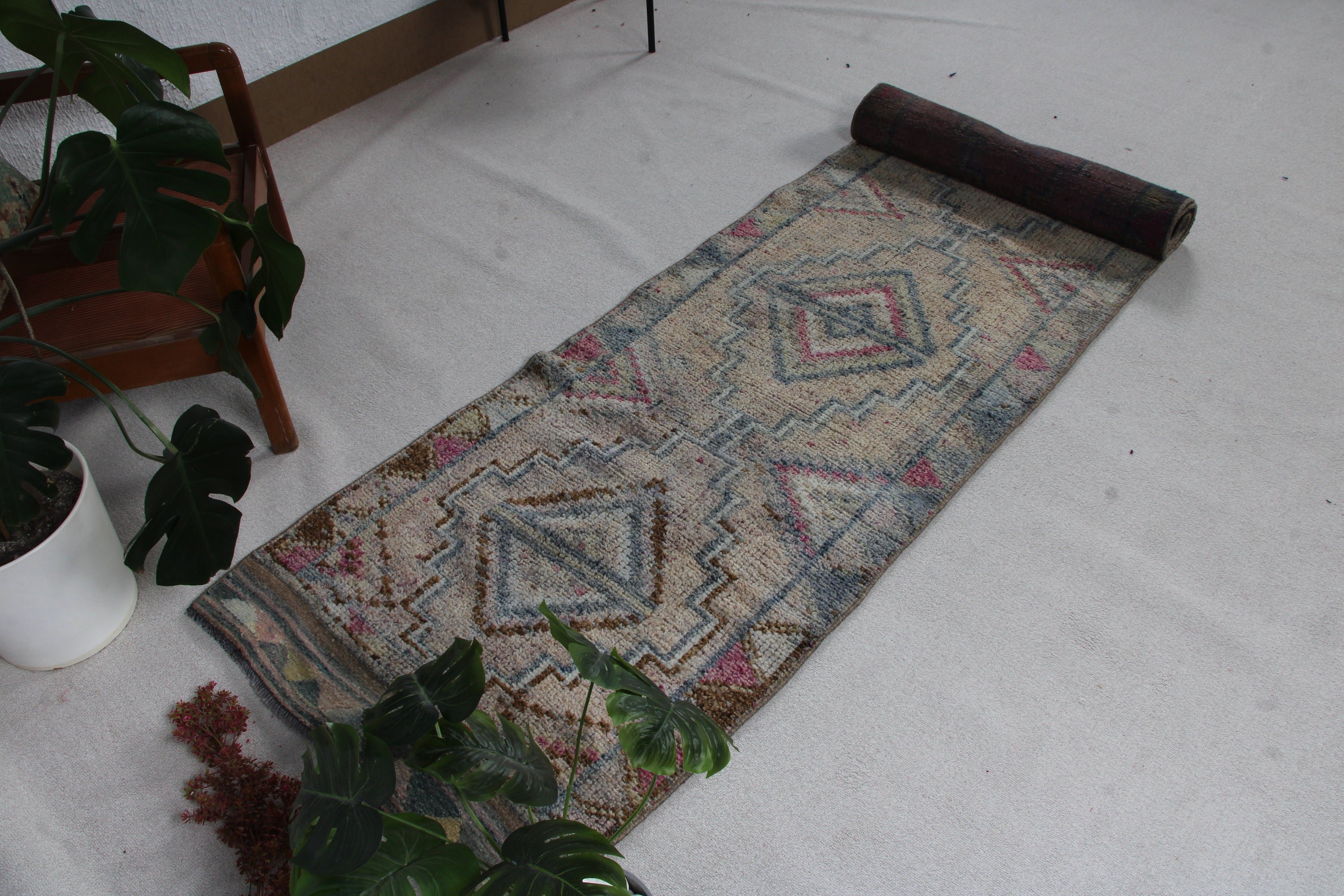 Mutfak Halıları, Beyaz Nötr Halılar, Vintage Halı, Türk Halıları, 2,6x11,2 ft Runner Halıları, Açıklama Halıları, Yatak Odası Halısı, Beni Ourain Runner Halısı