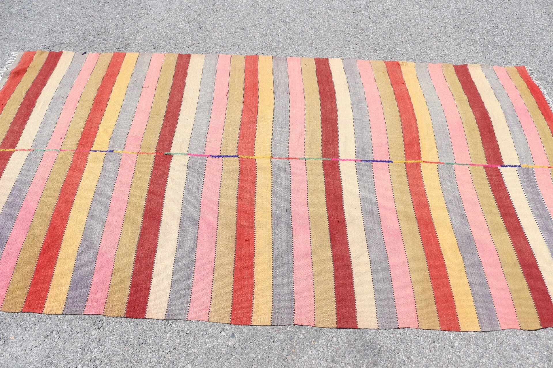 Kilim, Türk Halısı, 4,3x8,2 ft Alan Halıları, Oturma Odası Halısı, Yatak Odası Halıları, Oushak Halısı, Gökkuşağı Anadolu Halısı, Mutfak Halısı, Vintage Halı