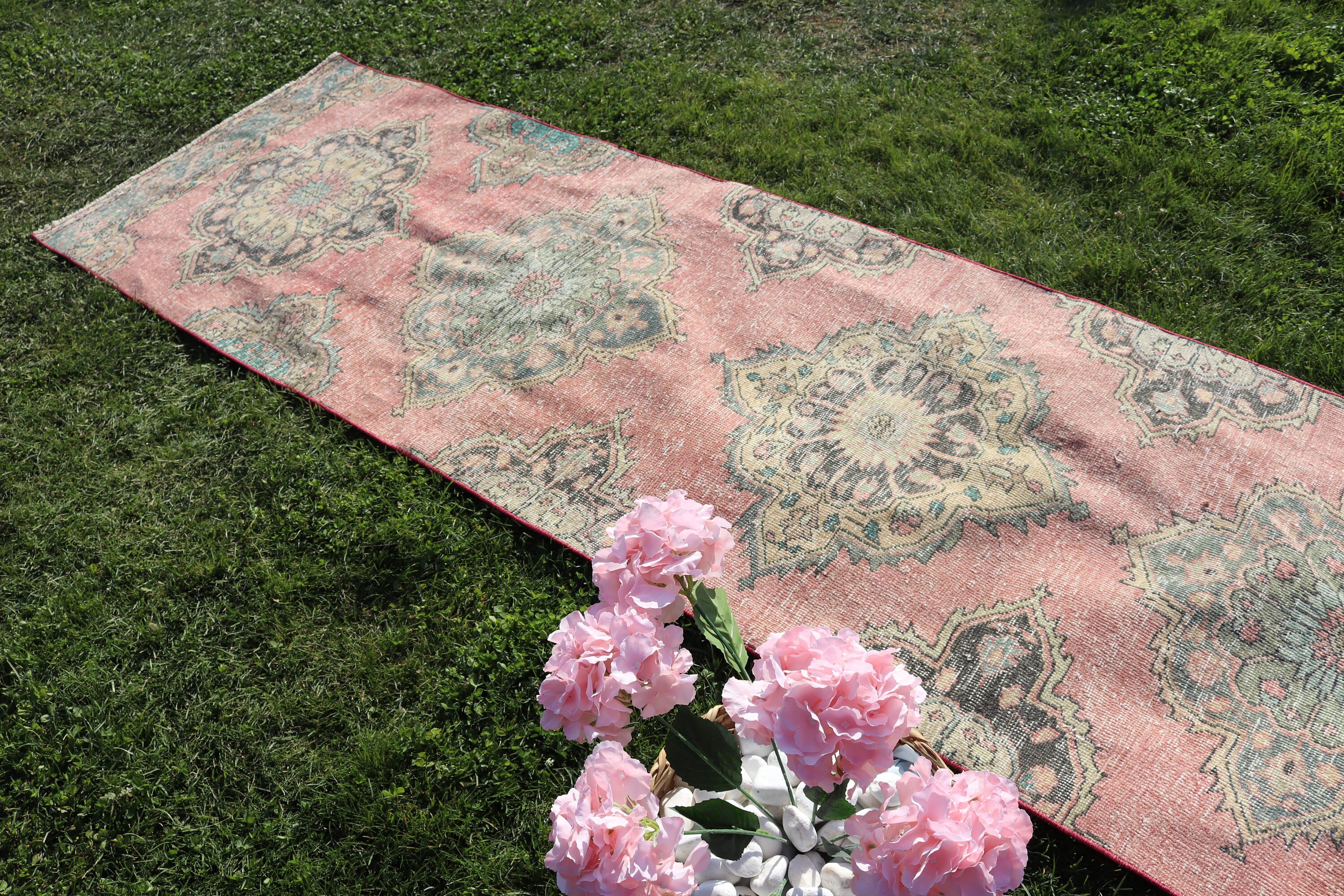 Etnik Halı, Pembe Geometrik Halılar, Boho Halılar, Uzun Yolluk Halılar, Vintage Halılar, 3x12.5 ft Yolluk Halı, Türk Halısı, Merdiven Halıları, Lüks Halılar