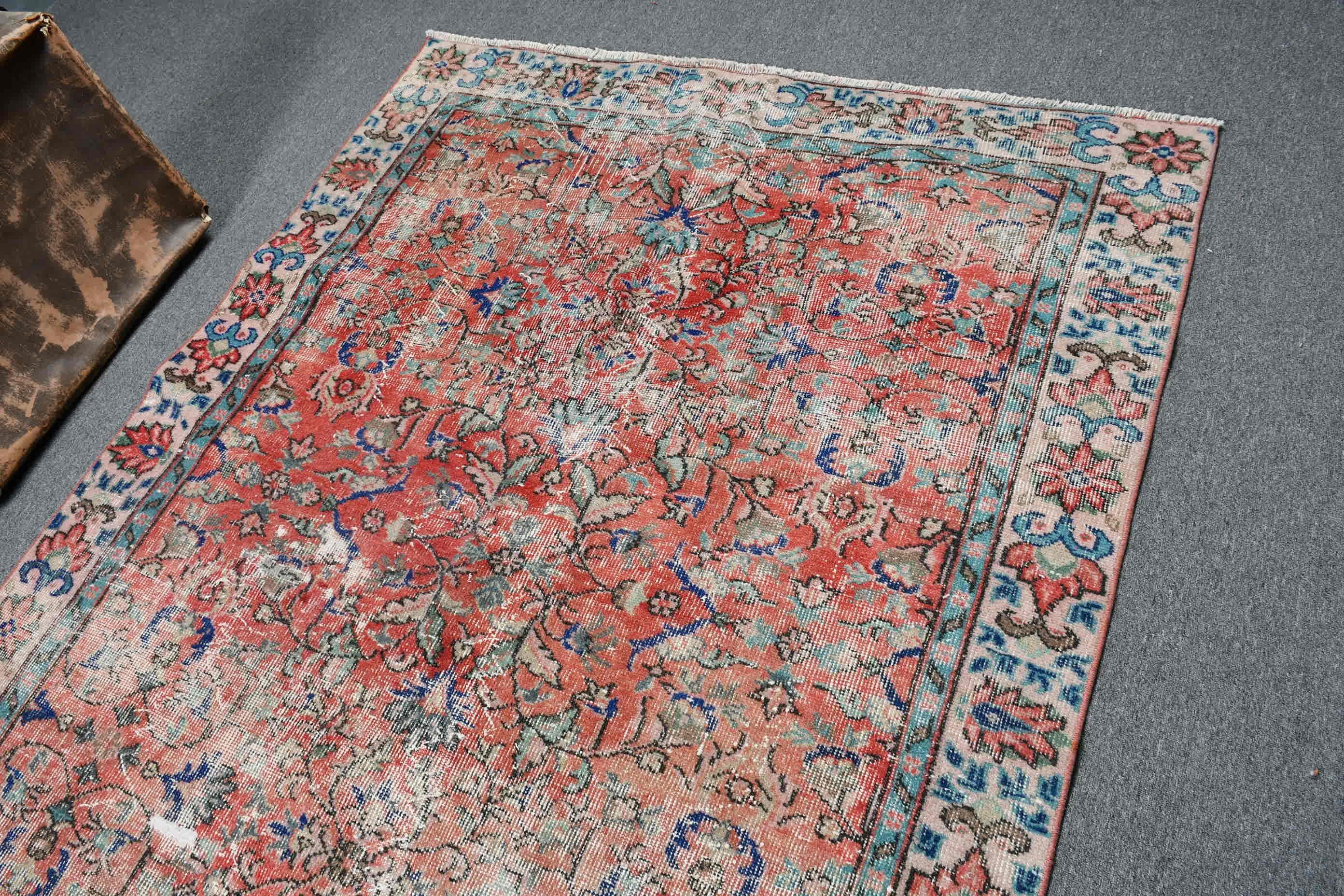 5.1x8.9 ft Büyük Halı, Kırmızı Mutfak Halısı, Yemek Odası Halıları, Türk Halısı, Yatak Odası Halısı, Oushak Halıları, Antika Halı, Salon Halıları, Vintage Halılar