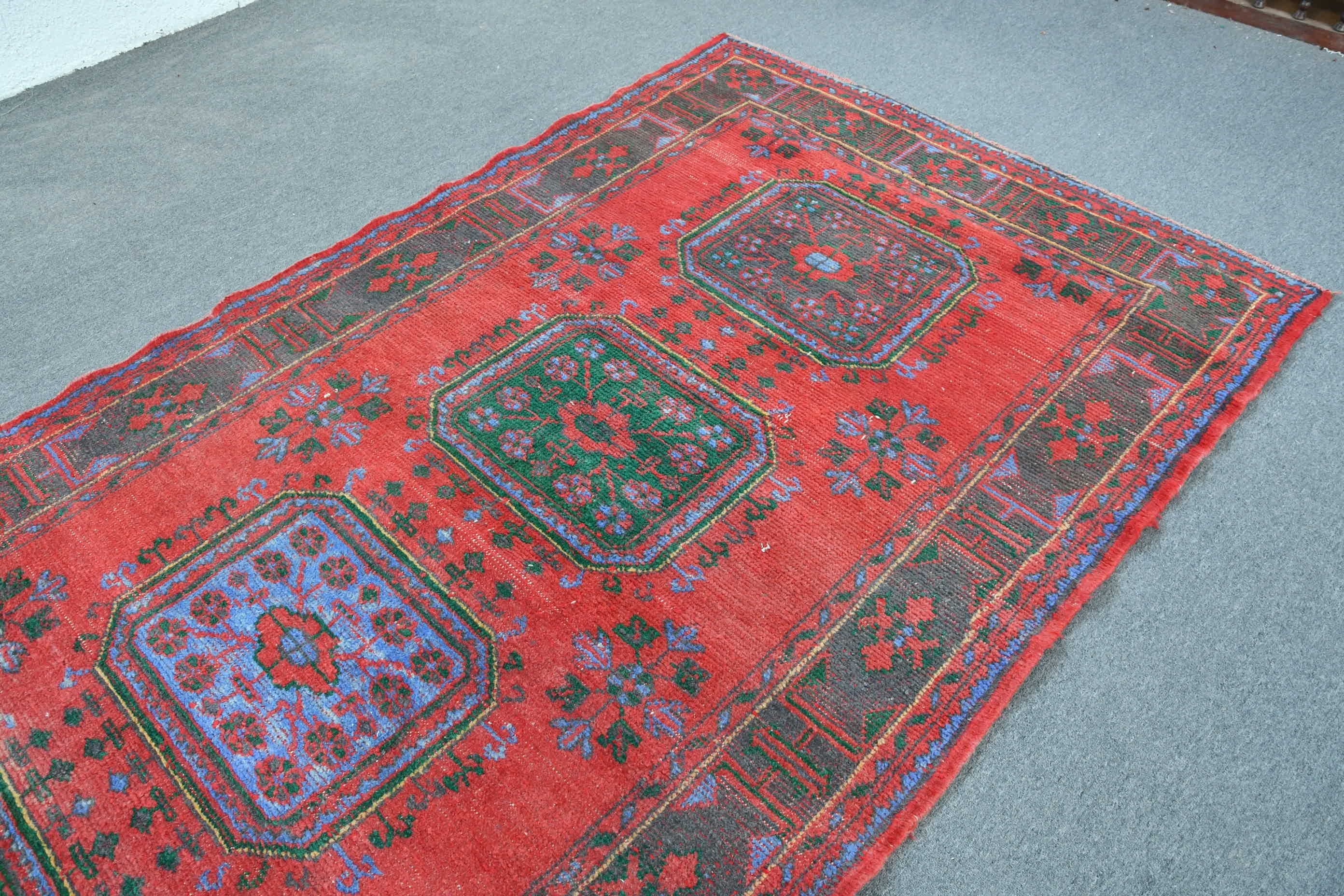 Red  4.9x11.4 ft Large Rug, Living Room Rug, Dining Room Rug, Vintage Rug, Old Rug, Anatolian Rug, Turkish Rug, Oriental Rugs