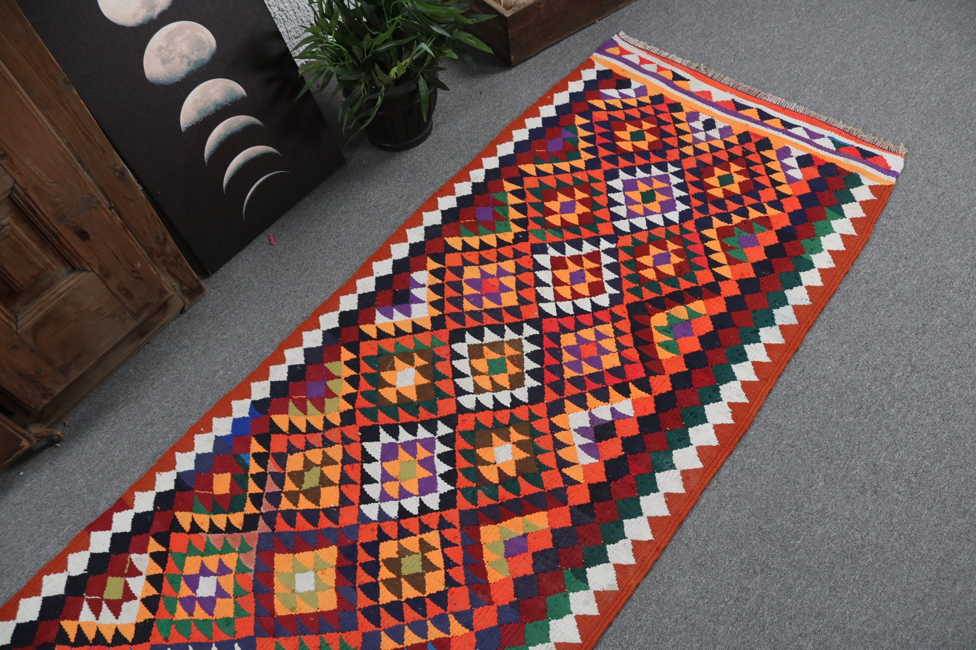 Oryantal Halılar, Uzun Yolluk Halı, Vintage Halılar, Yer Halısı, Koridor Halıları, 2,6x8,9 ft Yolluk Halıları, Türk Halısı, Gökkuşağı Boho Halısı, Harika Halılar