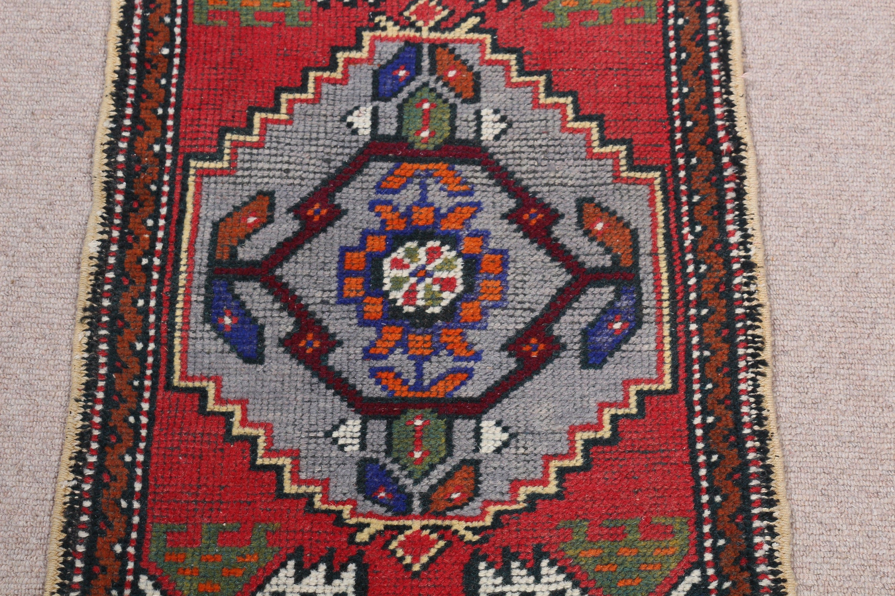 Türk Halısı, 1.7x3.1 ft Küçük Halılar, Kırmızı Yün Halı, Sevimli Halılar, Vintage Halı, Yer Halısı, Fas Halısı, Yatak Odası Halısı, Banyo Halıları, Banyo Halısı