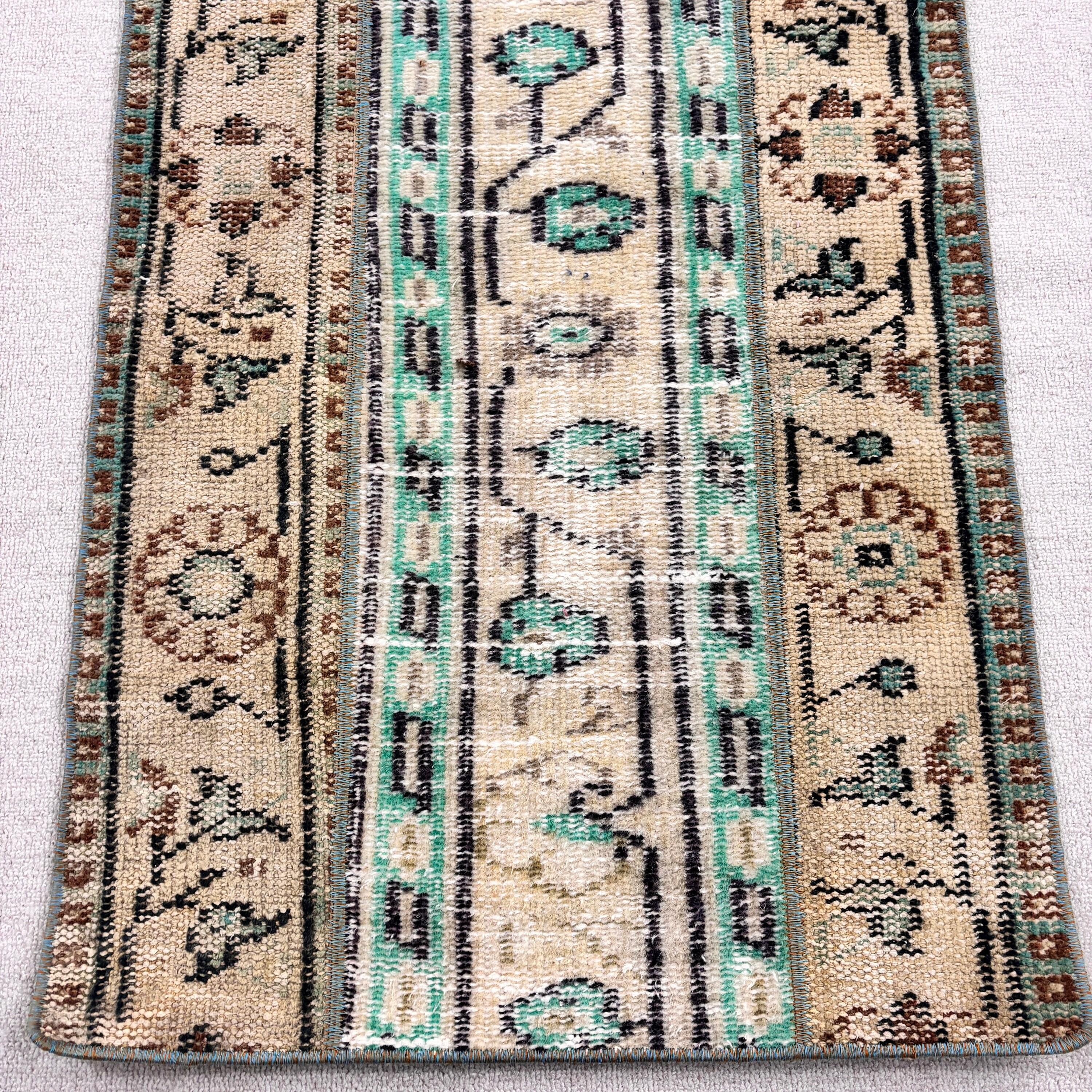 Boho Halı, Yeşil Nötr Halı, Türk Halıları, Banyo Halısı, Mutfak Halısı, Vintage Halılar, Banyo Paspası Boho Halısı, Küçük Boho Halısı, 2x3,4 ft Küçük Halılar