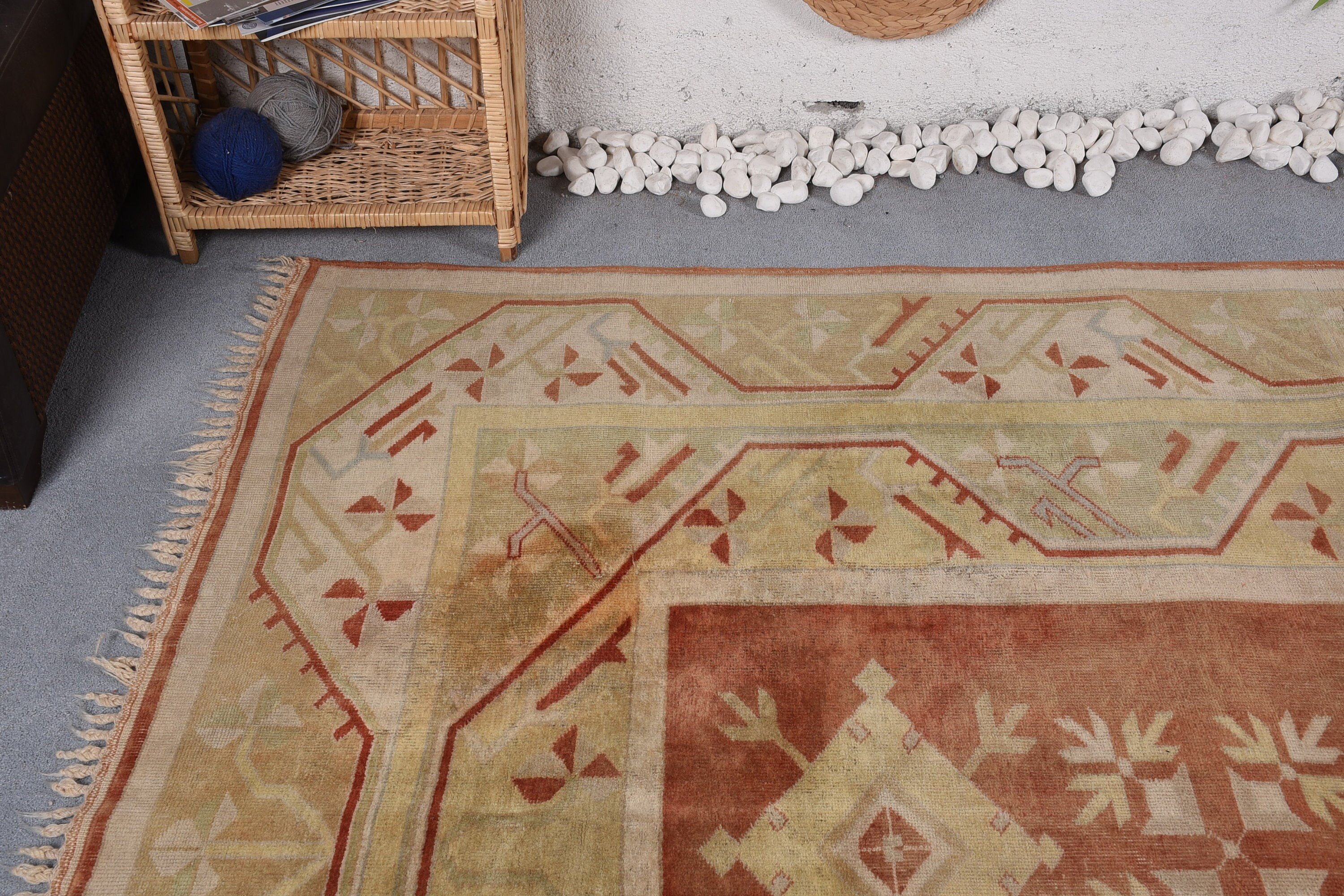 Outdoor Rug, Red Antique Rug, 6.5x9.7 ft Large Rug, Turkish Rug, Anatolian Rug, Living Room Rugs, Floor Rug, Dining Room Rug, Vintage Rug