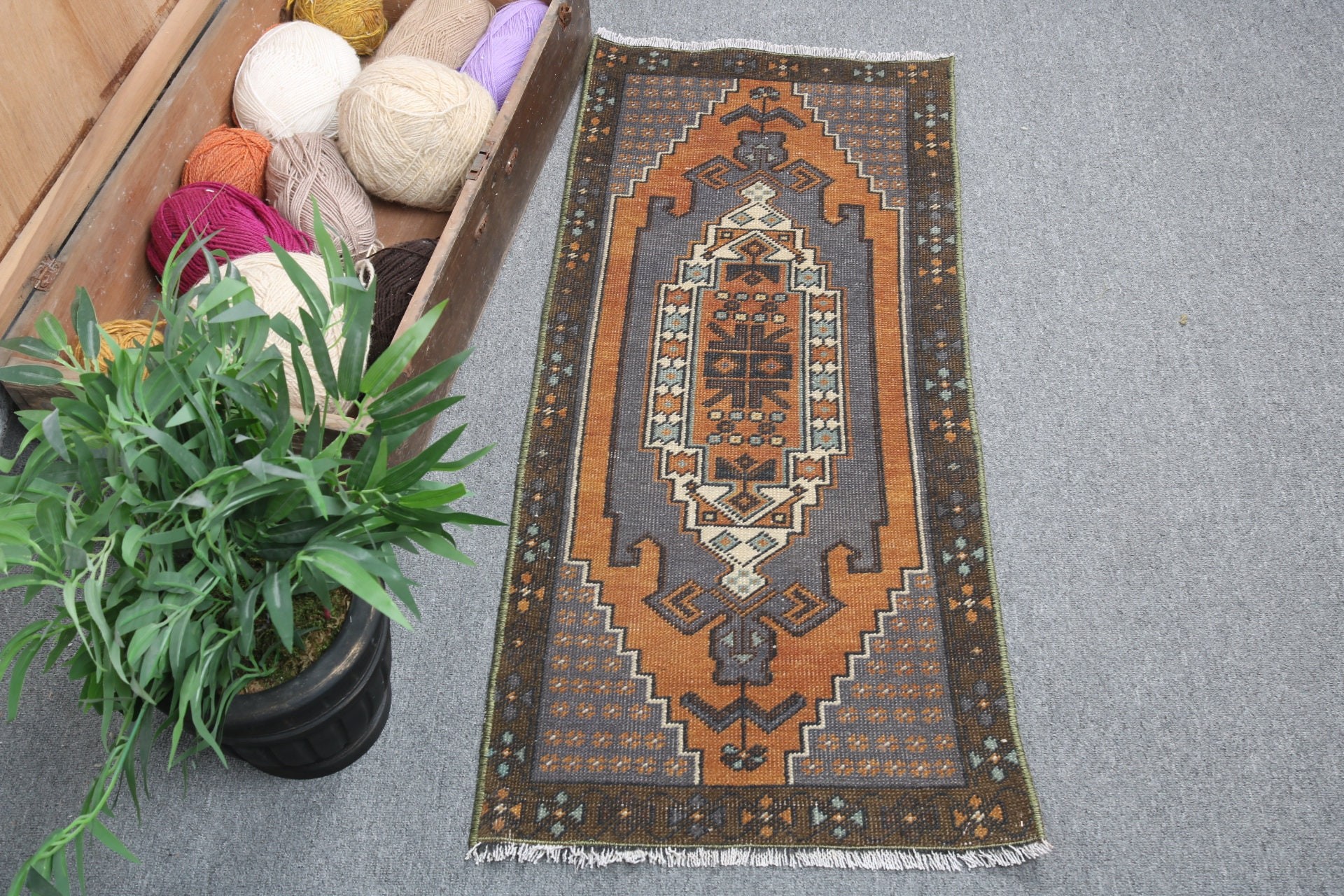 Egzotik Halılar, Yatak Odası Halıları, Küçük Boho Halısı, Türk Halısı, Banyo Halıları, Vintage Halı, Kahverengi Antika Halılar, Mutfak Halıları, 1.6x3.3 ft Küçük Halı