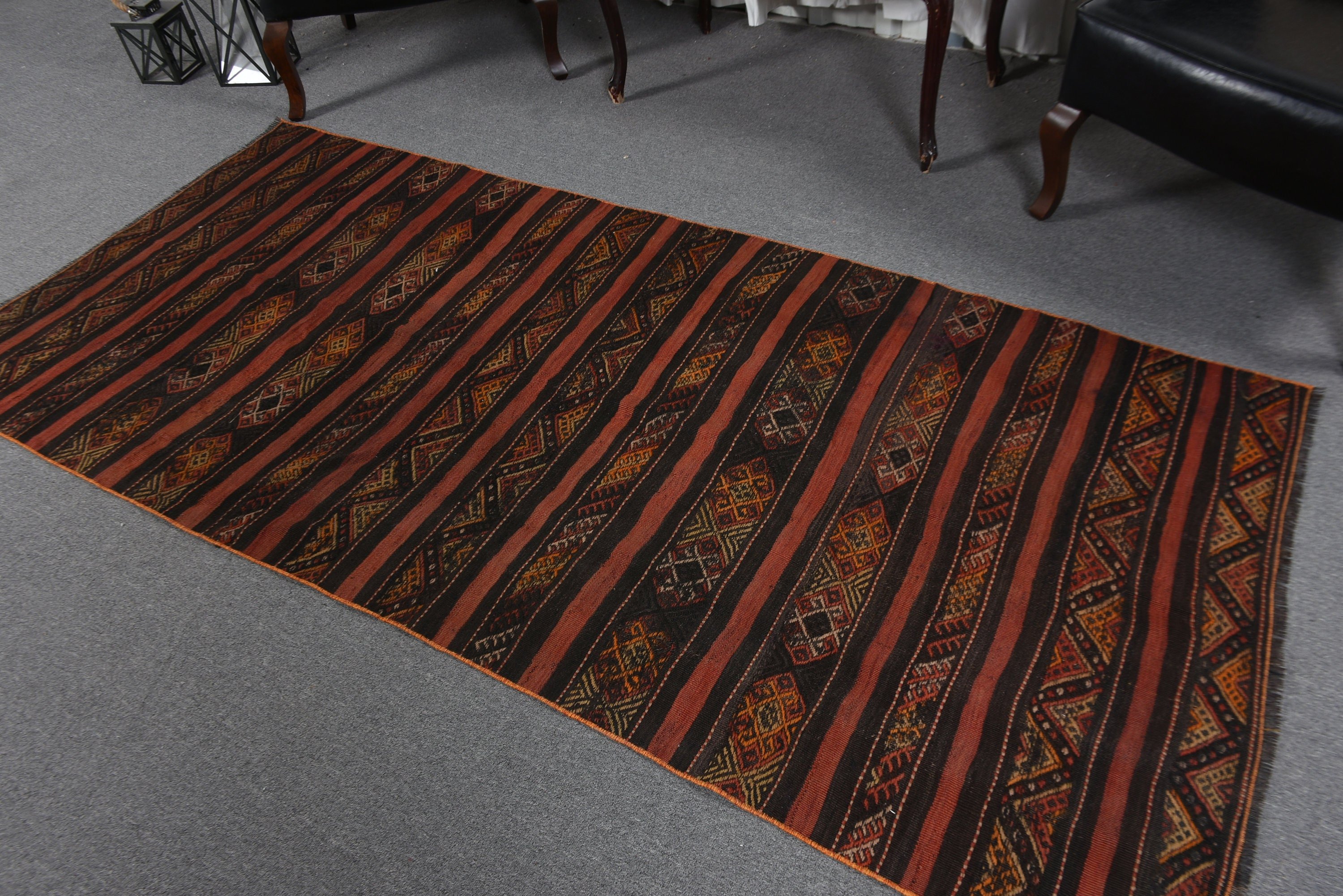 Vintage Halılar, Yer Halısı, Kırmızı Lüks Halı, El Dokuma Halı, 3,5x8 ft Alan Halısı, Kilim, Mutfak Halısı, Türk Halıları, Aztek Halısı, Oturma Odası Halıları