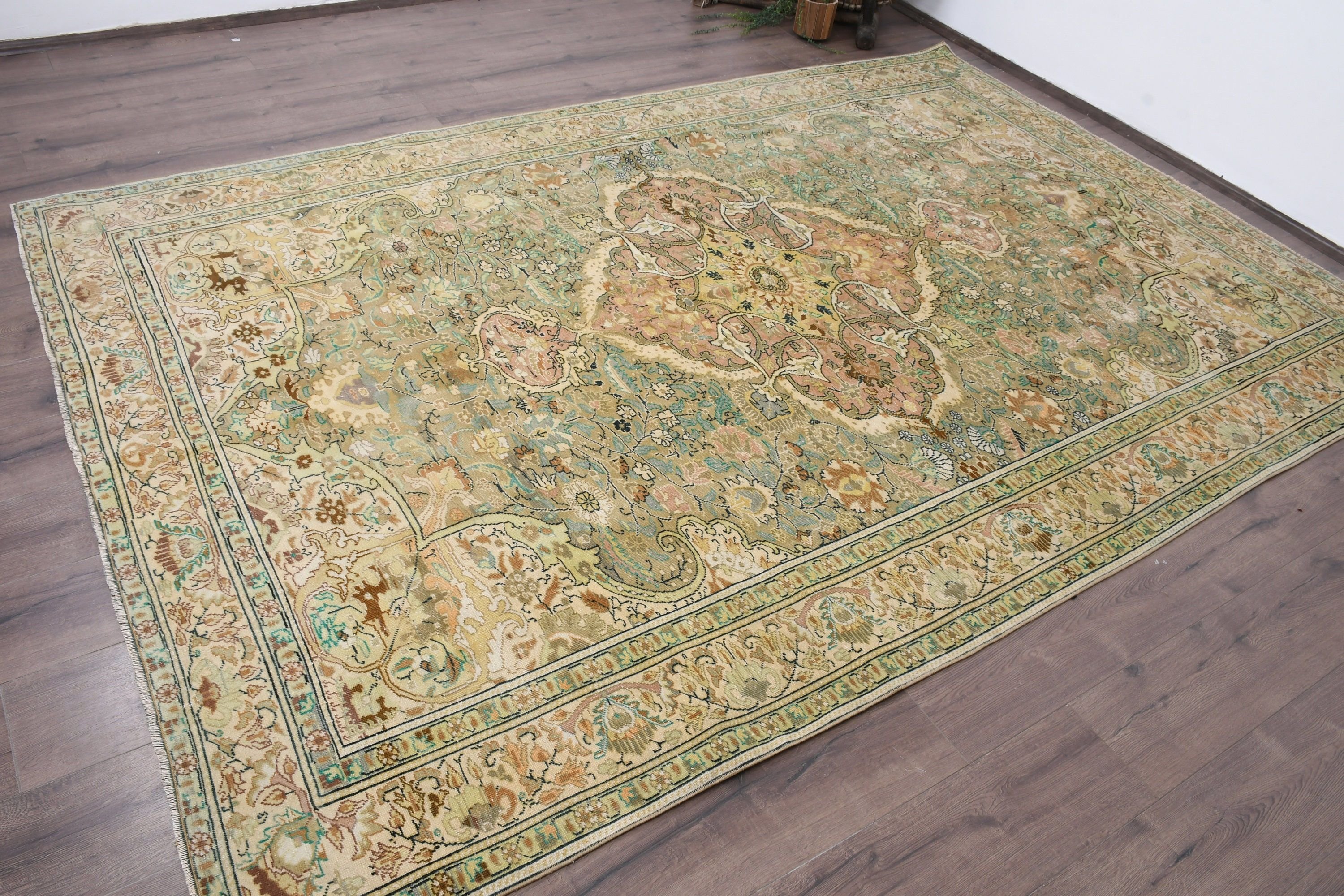 Oriental Rug, Wedding Rug, Turkish Rug, Salon Rugs, Vintage Rugs, Floor Rug, Dining Room Rugs, Beige Anatolian Rugs, 6.5x9.6 ft Large Rugs