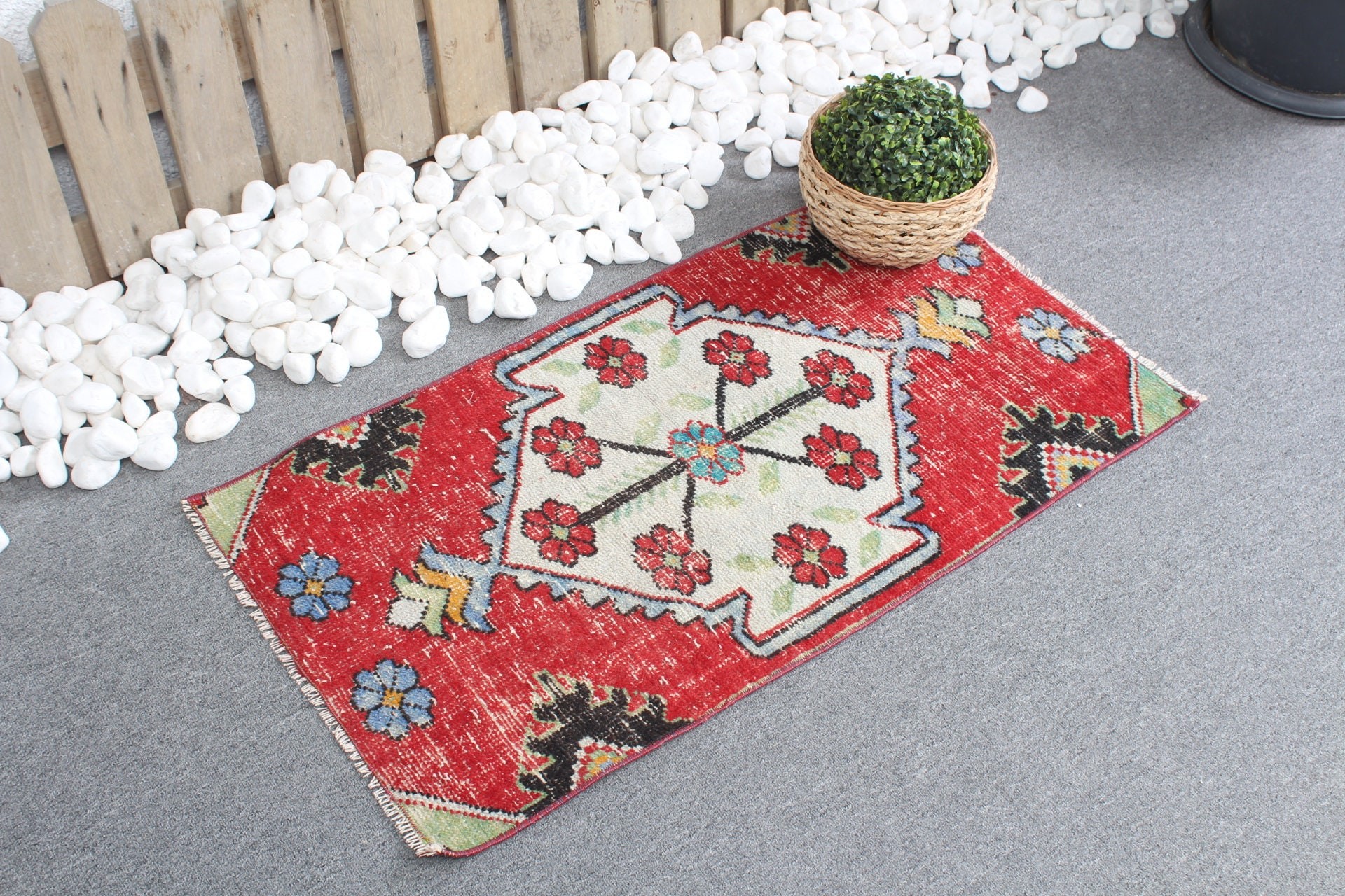 Antique Rug, Turkish Rugs, Nursery Rugs, Red Bedroom Rug, 1.7x3.2 ft Small Rugs, Kitchen Rugs, Rugs for Door Mat, Vintage Rug, Floor Rugs