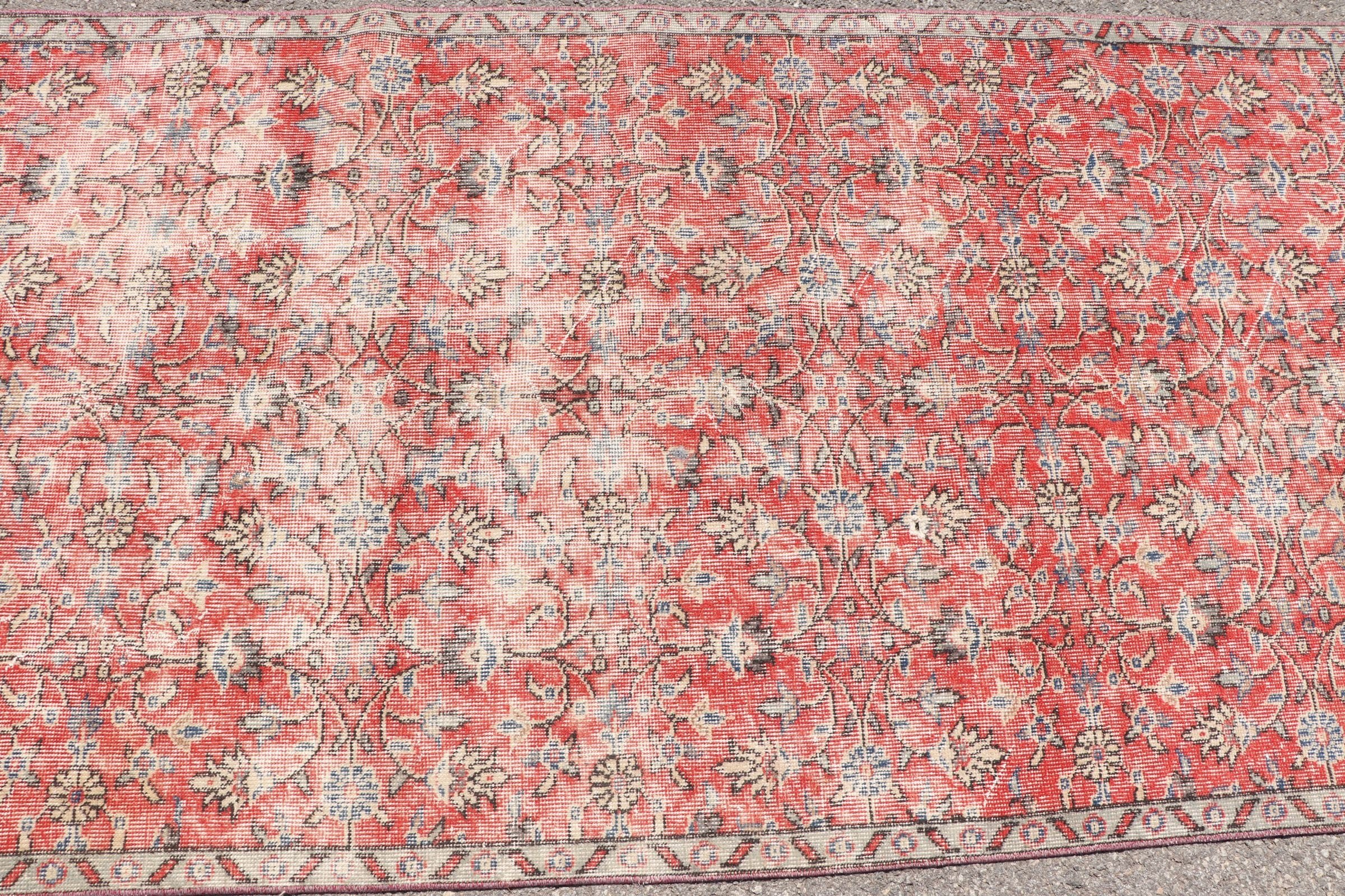 Cool Rugs, Turkish Rugs, Rugs for Floor, Vintage Rugs, Red Floor Rug, Oriental Rug, Bedroom Rug, 3.9x8.3 ft Area Rugs, Nursery Rugs