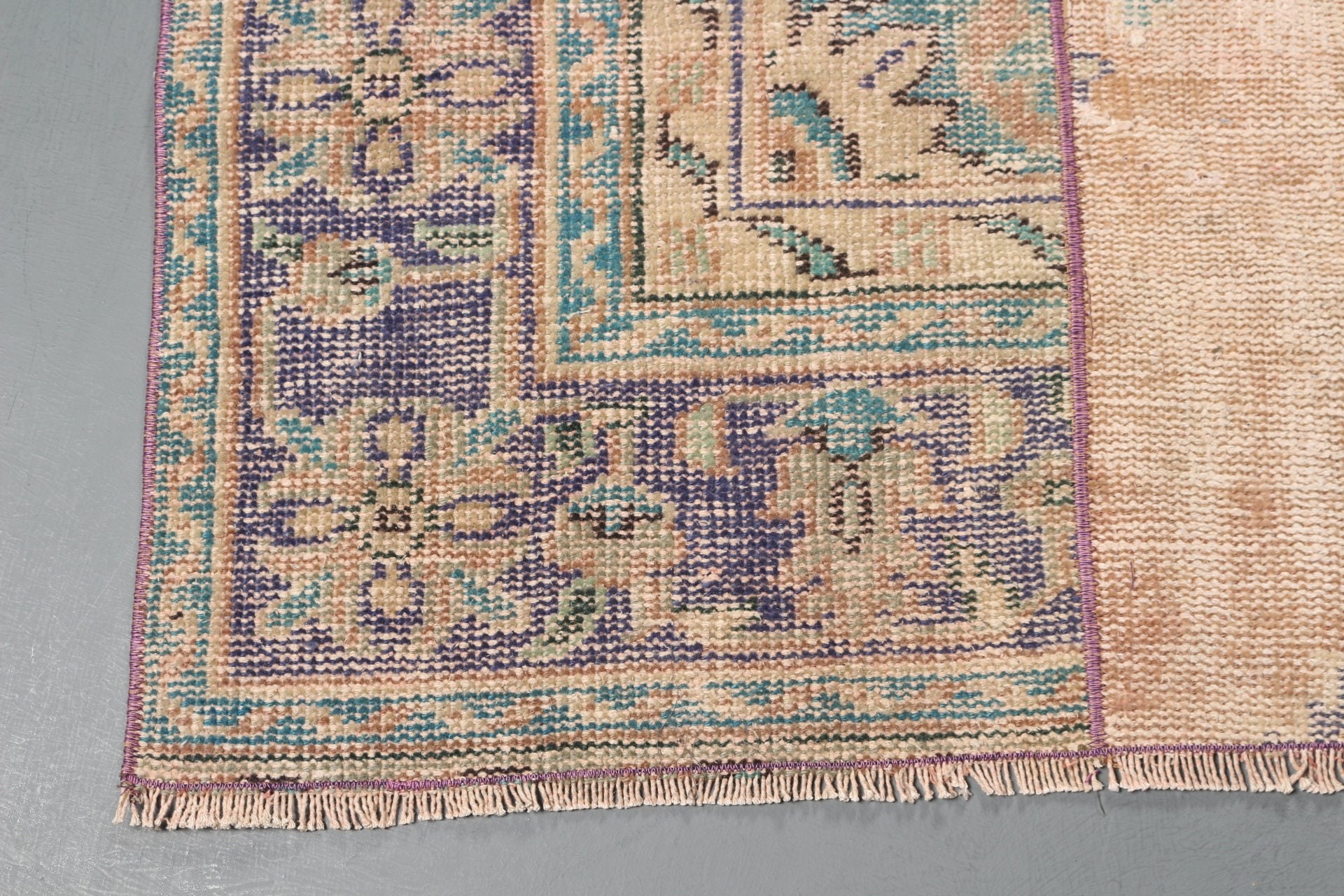 Beige Oushak Rug, Retro Rug, Floor Rugs, 3.3x7.3 ft Area Rugs, Vintage Rugs, Bedroom Rug, Indoor Rug, Rugs for Dining Room, Turkish Rugs