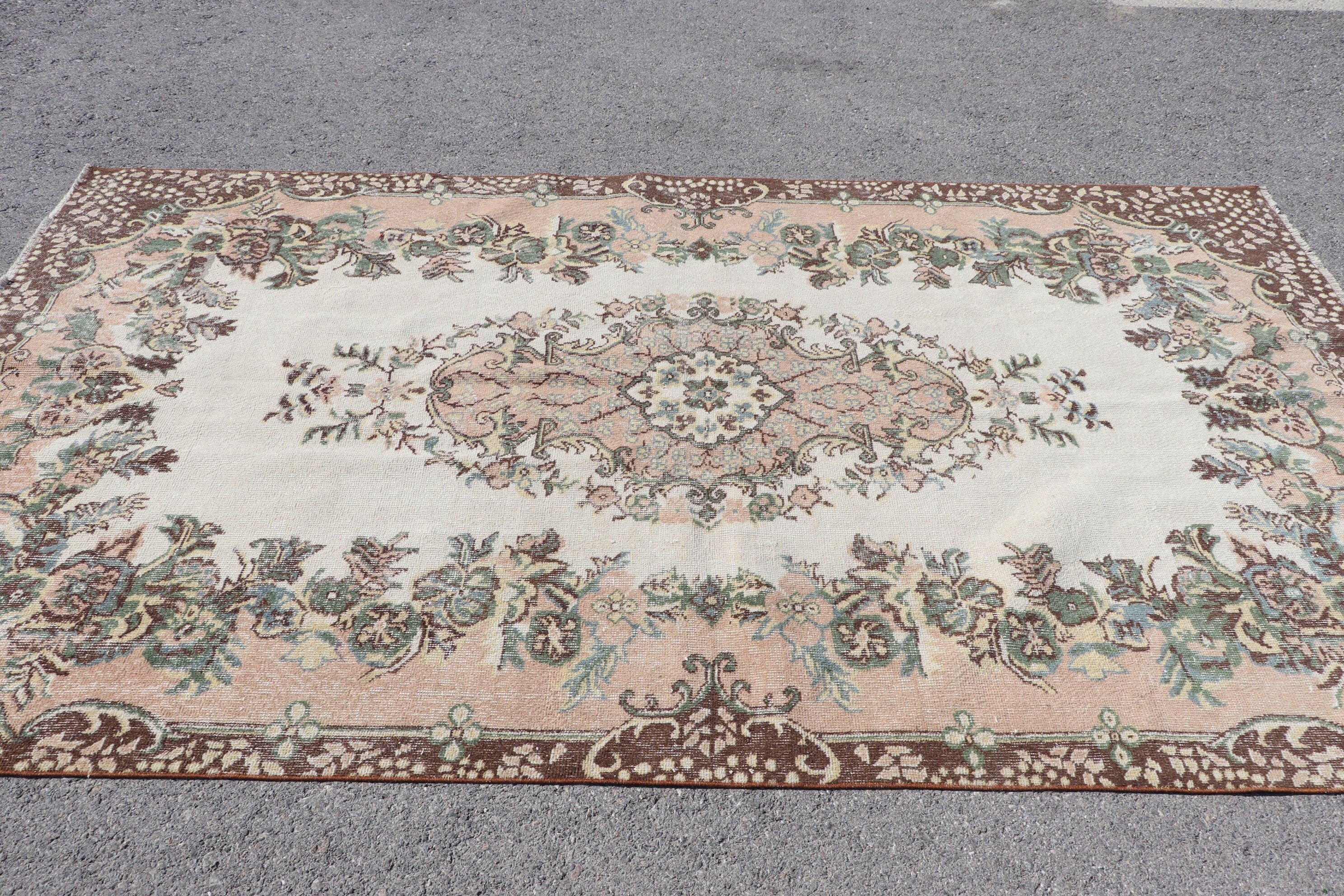 Beige Cool Rug, Living Room Rug, Turkish Rug, Vintage Rug, Home Decor Rug, 5.4x9.3 ft Large Rug, Turkey Rug, Bedroom Rugs, Antique Rugs