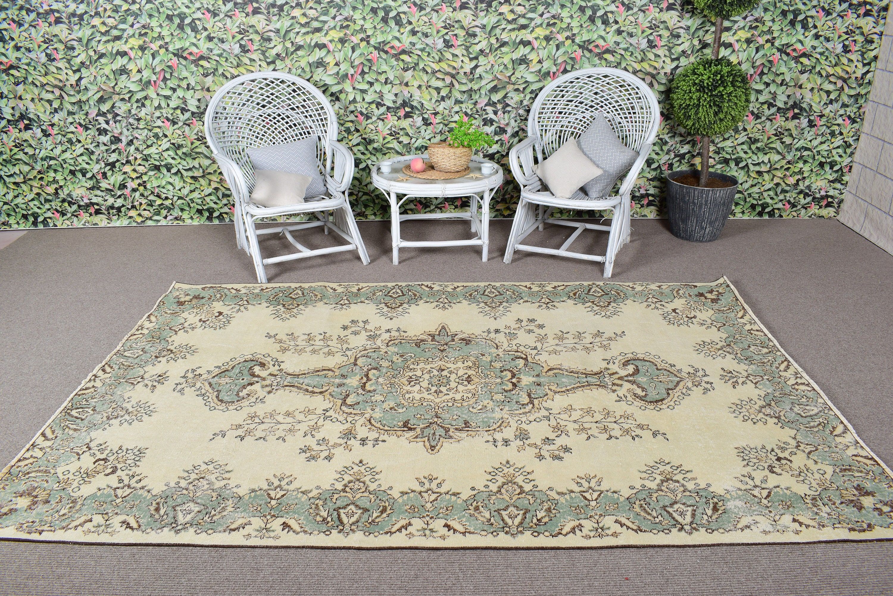 Yatak Odası Halıları, Ev Dekorasyonu Halısı, Büyük Vintage Halı, Boho Halıları, Bej Modern Halılar, Vintage Halılar, 5.8x9 ft Büyük Halılar, Fas Halısı, Türk Halısı