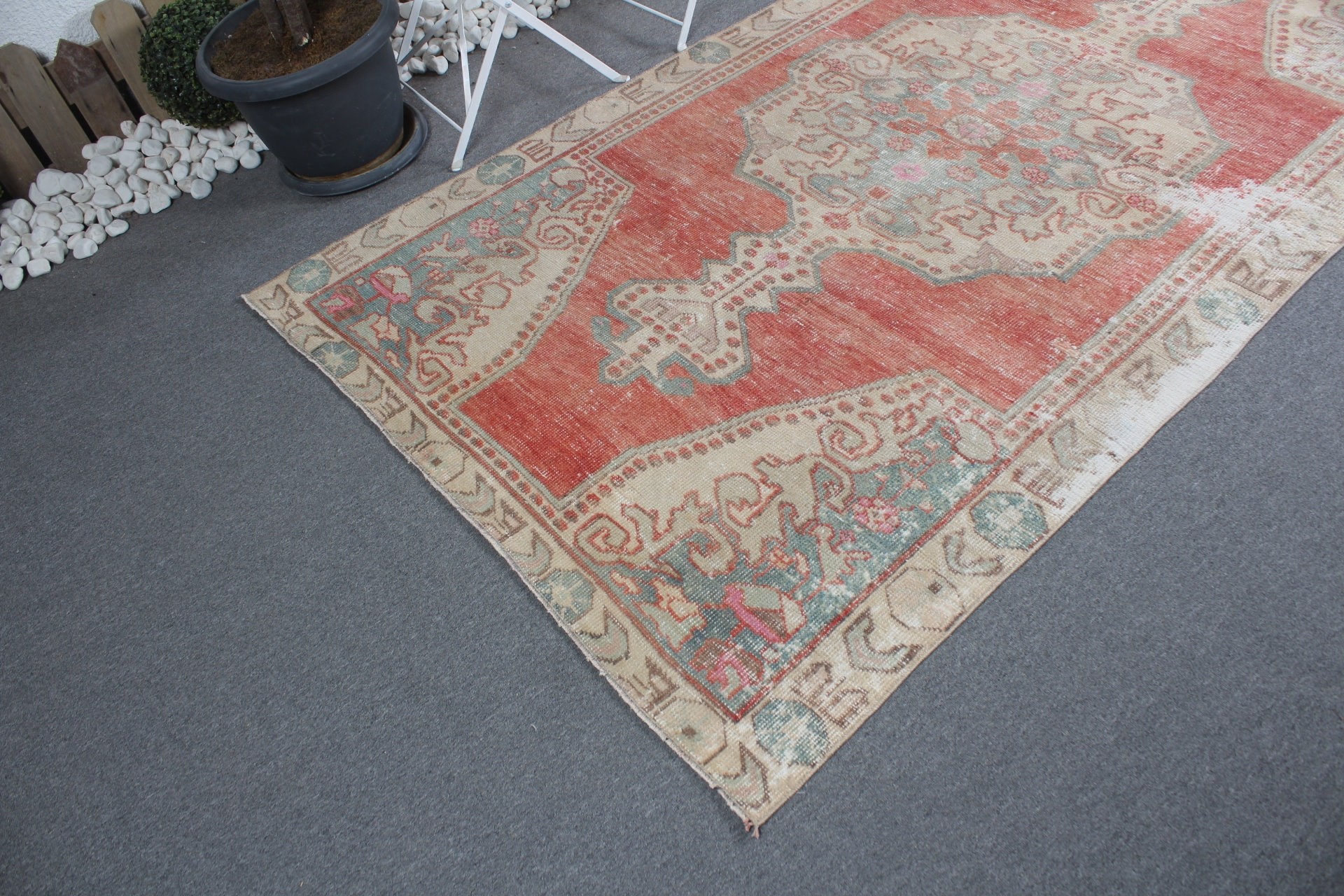 Turkish Rug, Moroccan Rug, Rugs for Floor, Vintage Decor Rug, Kitchen Rug, Vintage Rug, 4.3x8.1 ft Area Rug, Red Home Decor Rug, Indoor Rug