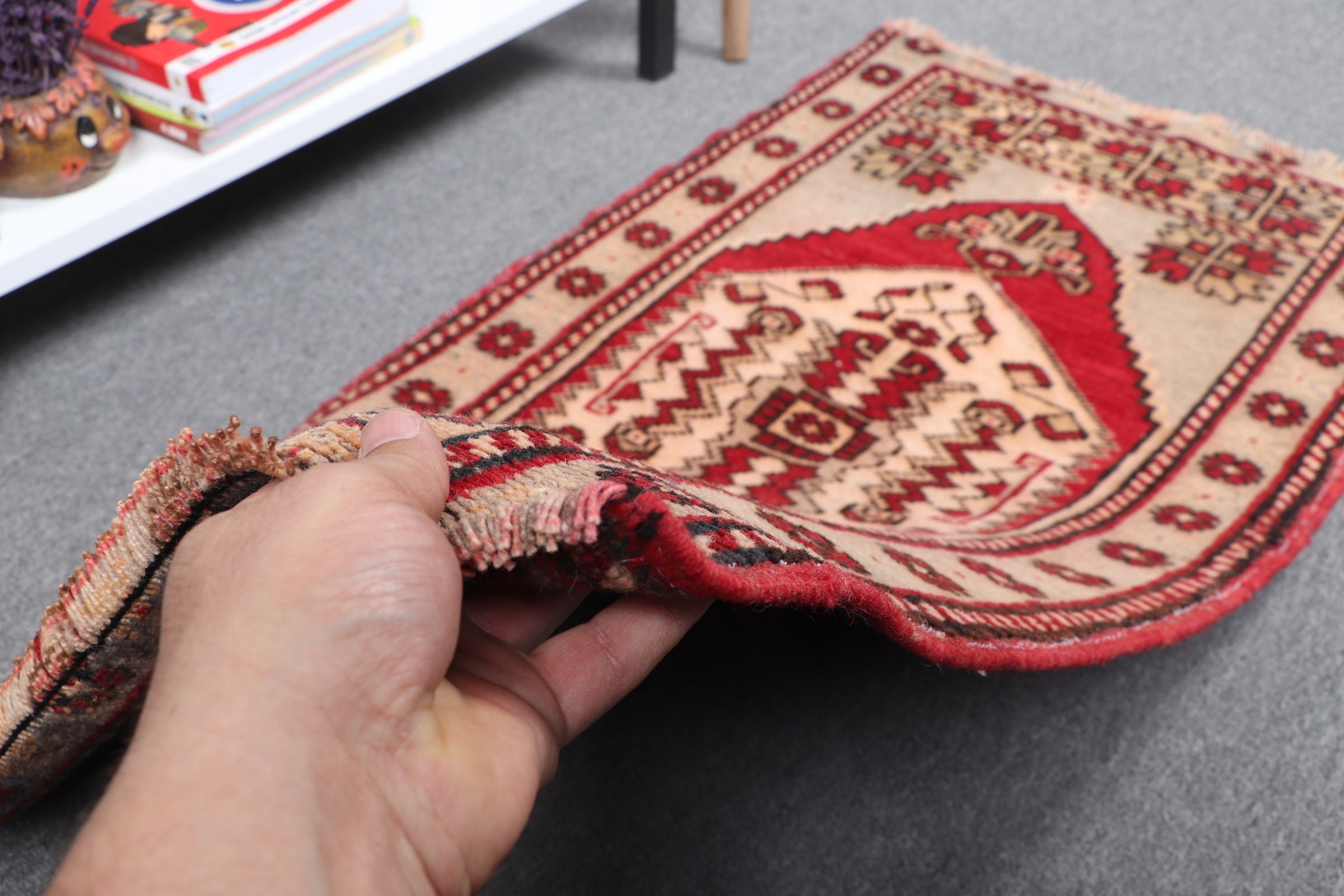 Old Rugs, Moroccan Rug, Red Moroccan Rug, Turkish Rug, Vintage Rug, 1.8x3.5 ft Small Rug, Nursery Rugs, Floor Rugs, Wall Hanging Rugs