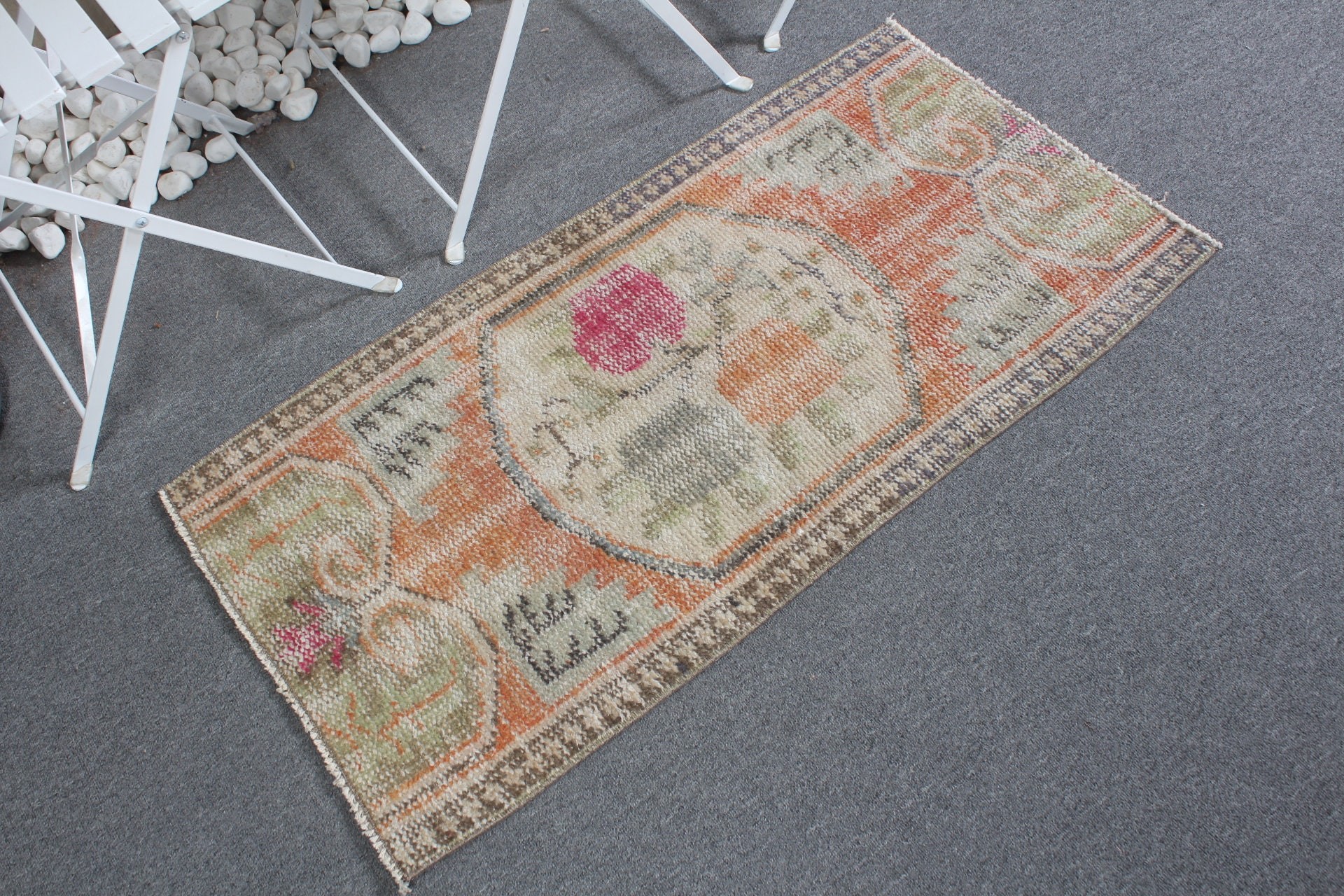 Turkish Rugs, Vintage Rugs, 1.8x3.5 ft Small Rug, Home Decor Rugs, Oushak Rug, Beige Home Decor Rugs, Nursery Rug, Wall Hanging Rug