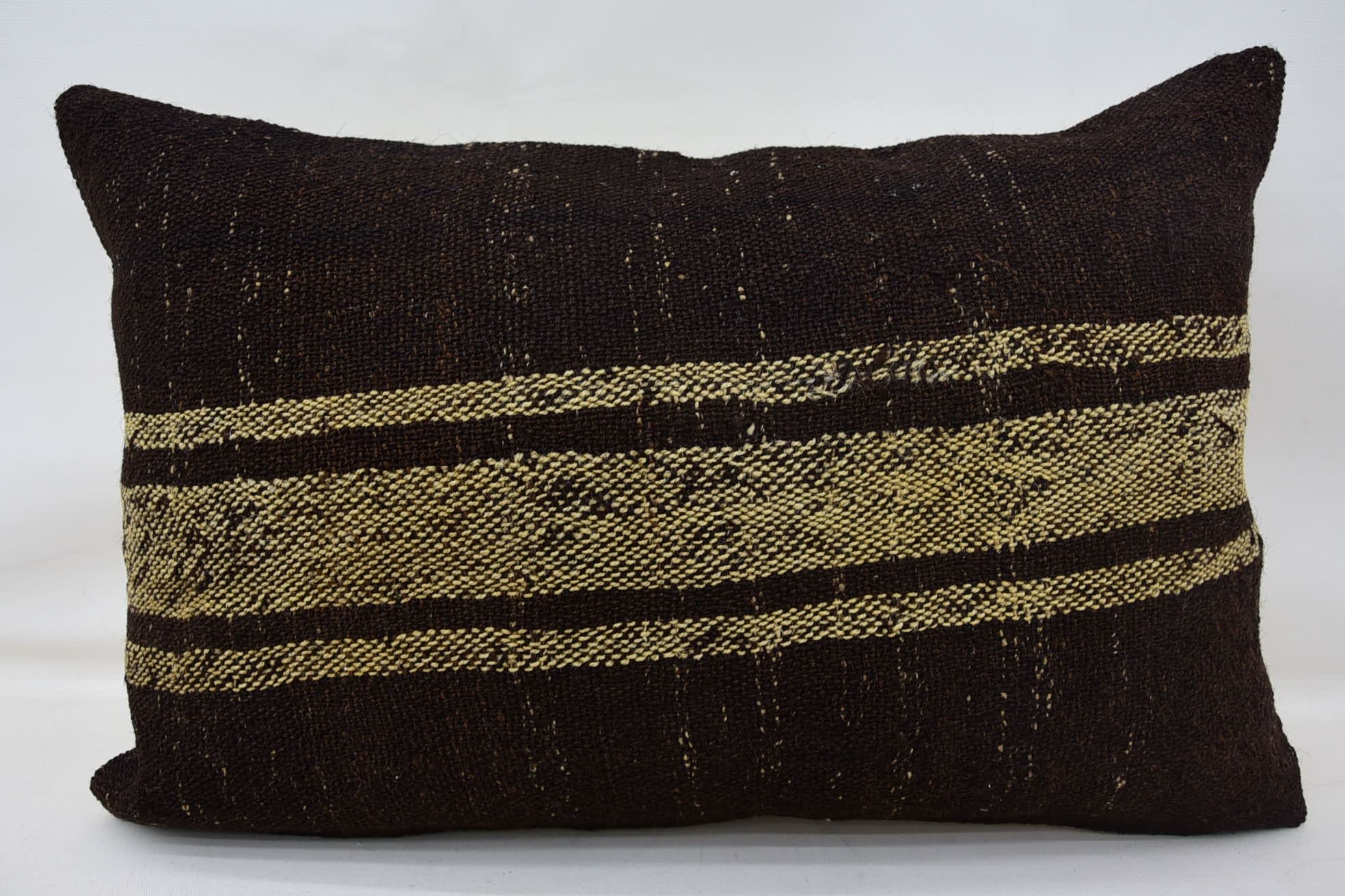 Vintage Kilim Pillow Pillow Cover, 16"x24" Brown Pillow, Natural Pillow Cover, Boho Pillow, Kilim Cushion Sham, Antique Pillows
