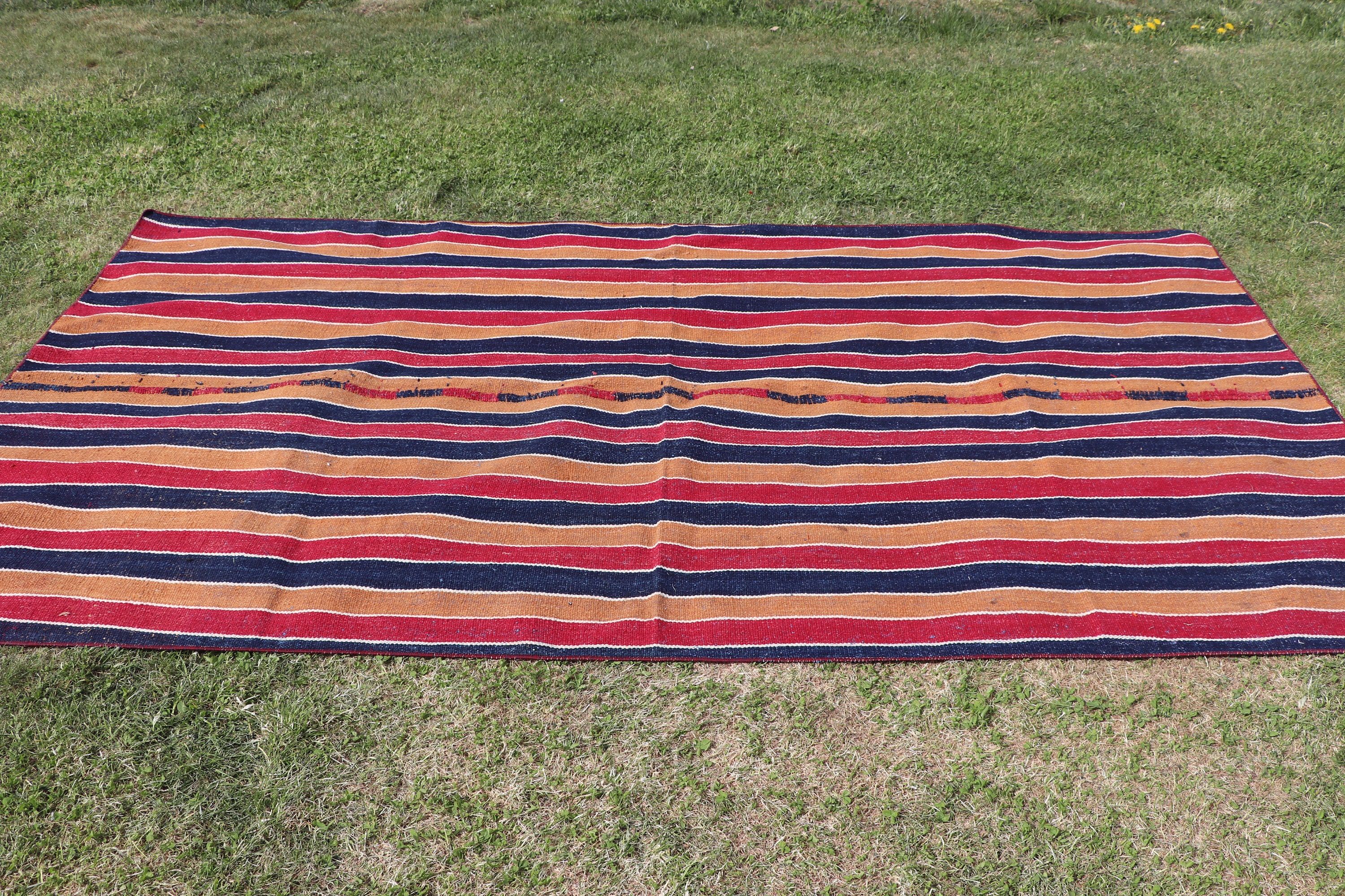 Fas Halıları, Oryantal Halı, 4.4x7.9 ft Alan Halıları, Sarı Ev Dekor Halısı, İç Mekan Halıları, Vintage Halı, Türk Halısı, Vintage Alan Halıları