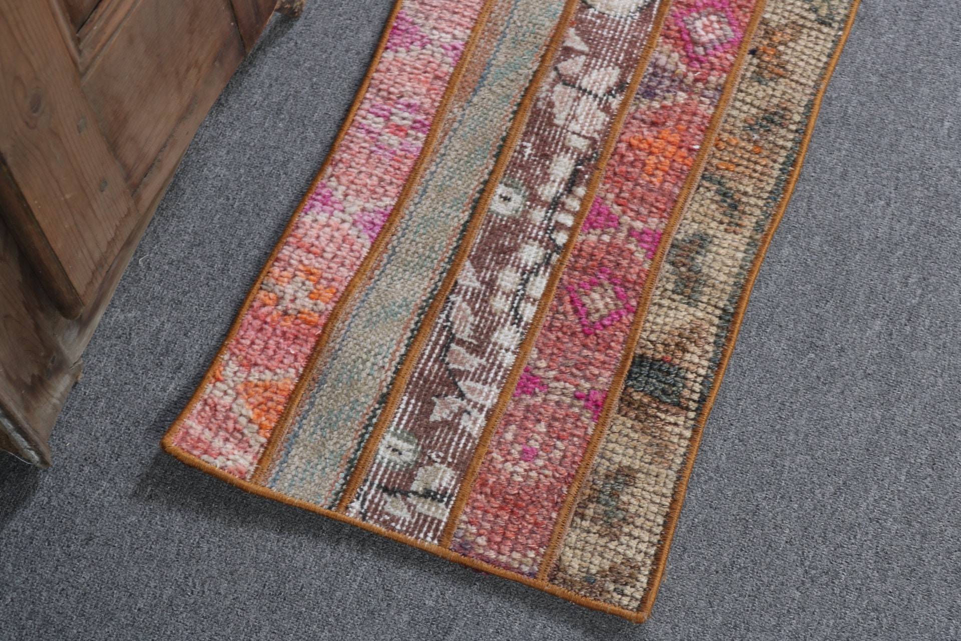 Turkish Rugs, Cool Rug, Nursery Rugs, Boho Rugs, 1.2x2.6 ft Small Rug, Small Area Rug, Pink Home Decor Rug, Rugs for Nursery, Vintage Rugs