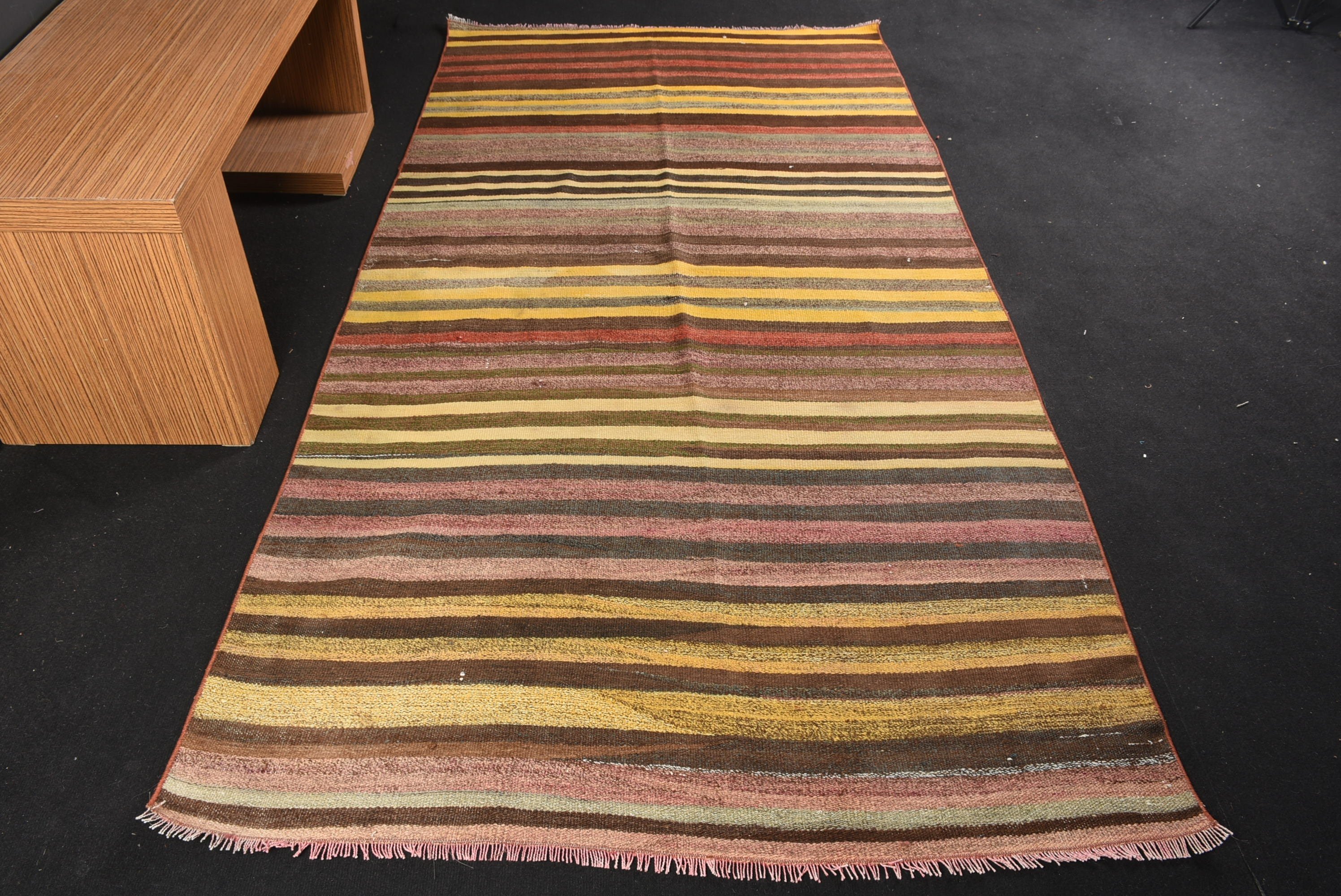 Kahverengi Mutfak Halısı, Türk Halıları, 4.6x8.9 ft Büyük Halı, Salon Halısı, Kilim, Yatak Odası Halısı, Vintage Halı, Antika Halı, Fas Halısı, Aztek Halısı