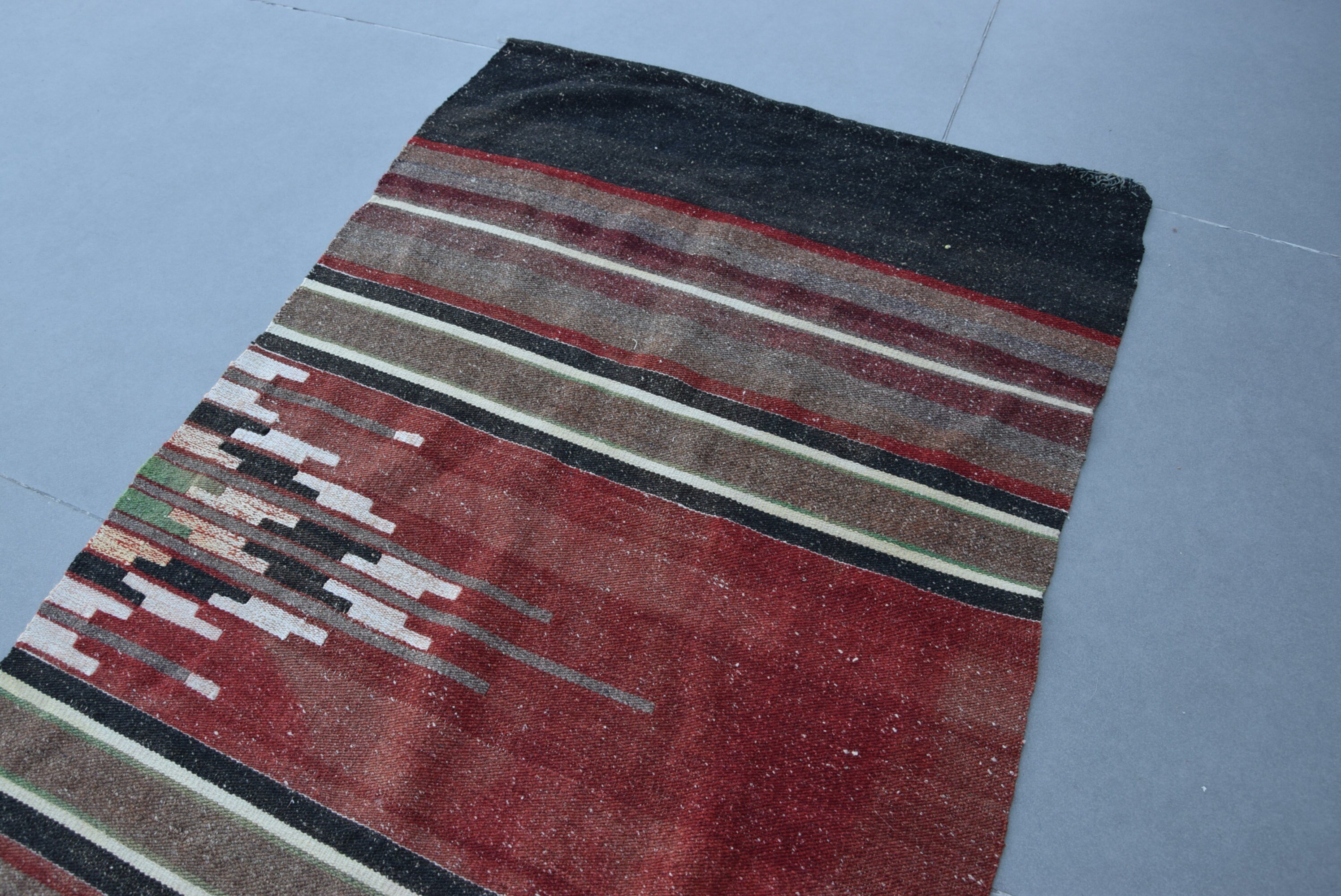 Turkish Rug, 2.1x8.4 ft Runner Rug, Vintage Rug, Black Cool Rugs, Cool Rug, Antique Rug, Stair Rugs, Kilim, Rugs for Kitchen, Kitchen Rugs