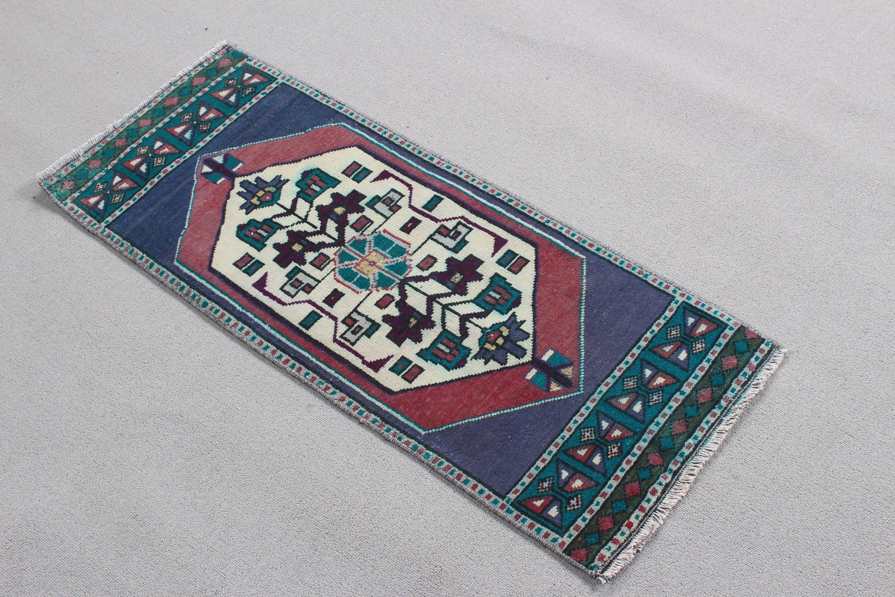 Ev Dekor Halıları, Araba Paspas Halısı, Bej Ev Dekor Halısı, Türk Halıları, Yatak Odası Halıları, Vintage Halılar, Küçük Vintage Halı, 1.3x3.2 ft Küçük Halılar