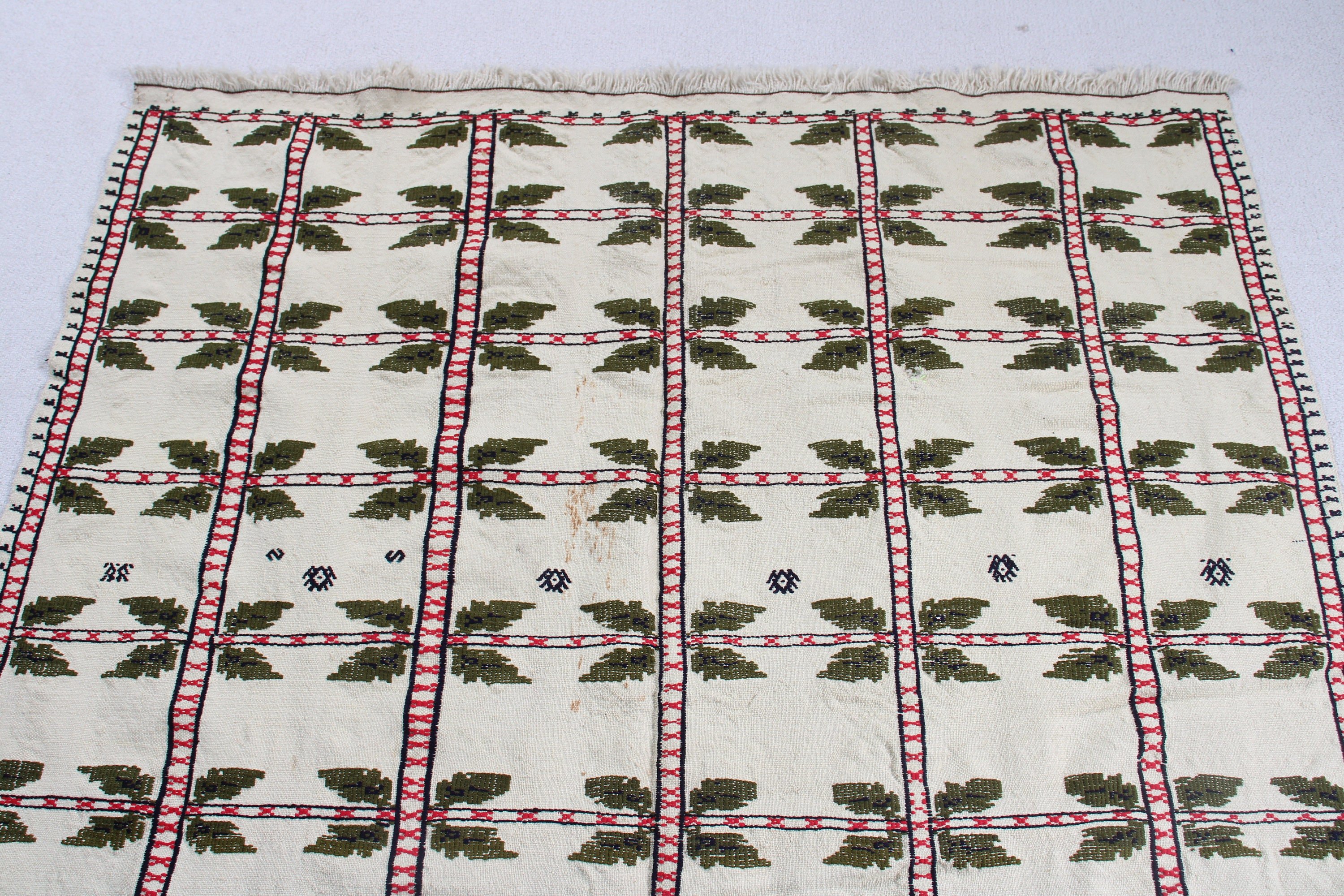 Boho Area Rug, Beige Handwoven Rugs, Moroccan Rug, Kilim, Vintage Area Rugs, Vintage Rugs, Turkish Rugs, Neutral Rugs, 4.6x6.4 ft Area Rug