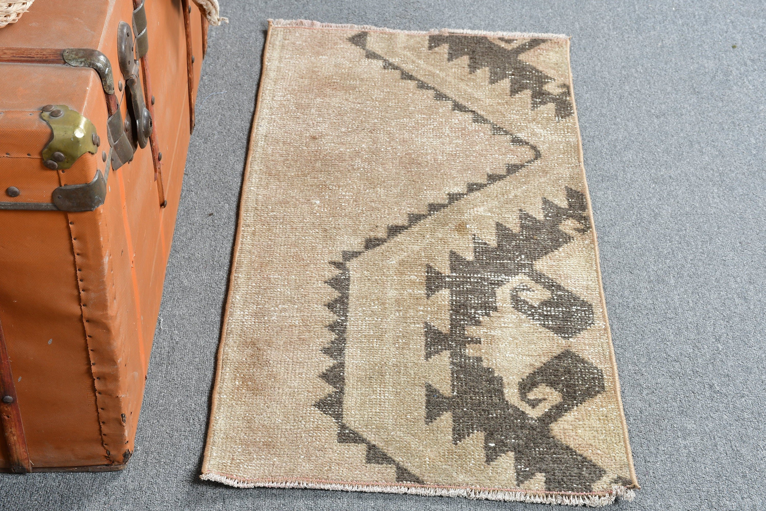 Bedroom Rugs, Abstract Rug, Turkish Rug, Oriental Rug, Brown Cool Rugs, Door Mat Rugs, 1.6x3.2 ft Small Rug, Rugs for Nursery, Vintage Rug