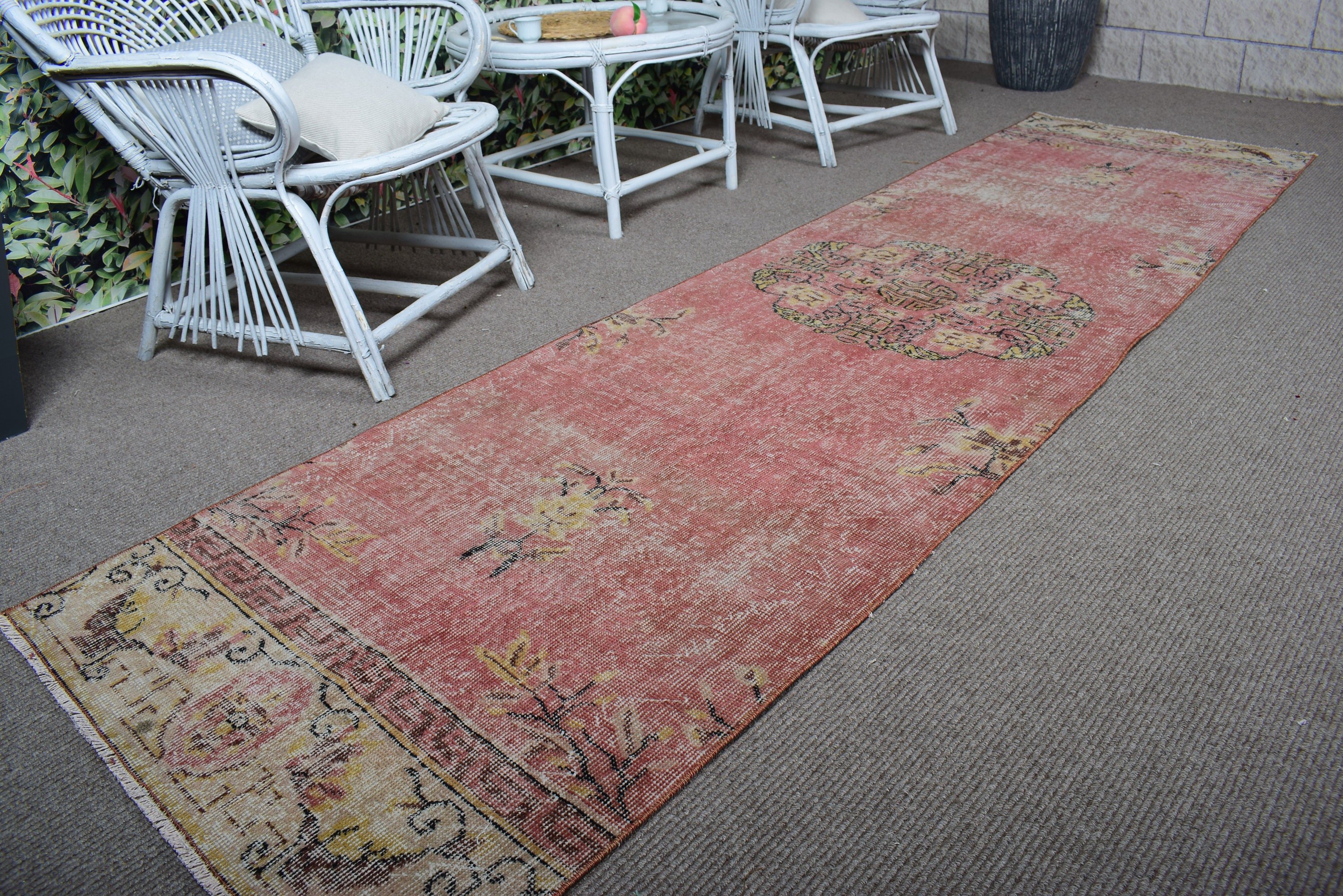 Modern Rug, Hallway Rug, Long Runner Rugs, Red Wool Rugs, Kitchen Rug, Moroccan Rug, Turkish Rugs, Vintage Rugs, 2.8x10.5 ft Runner Rug