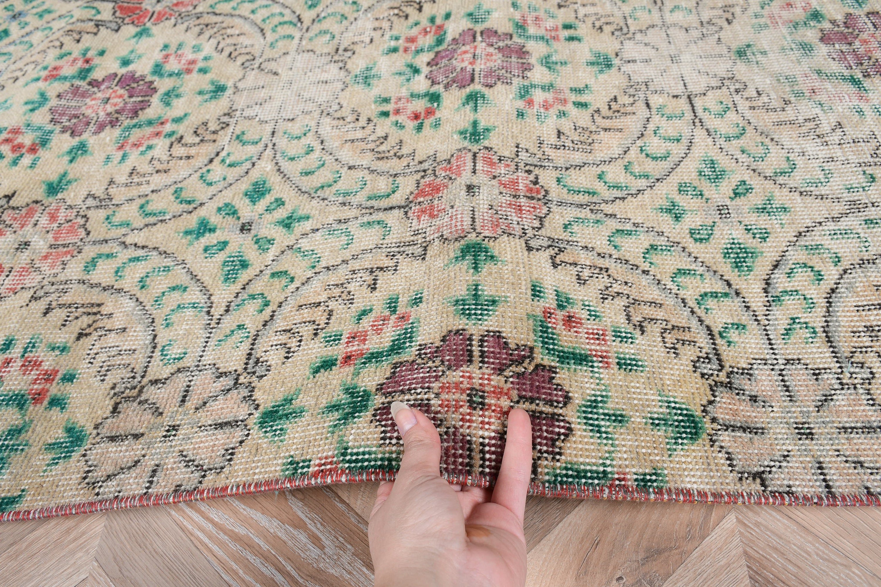 Cute Rug, 2.9x6.2 ft Accent Rug, Bedroom Rug, Turkish Rug, Kitchen Rugs, Vintage Rugs, Home Decor Rug, Anatolian Rug, Green Anatolian Rugs