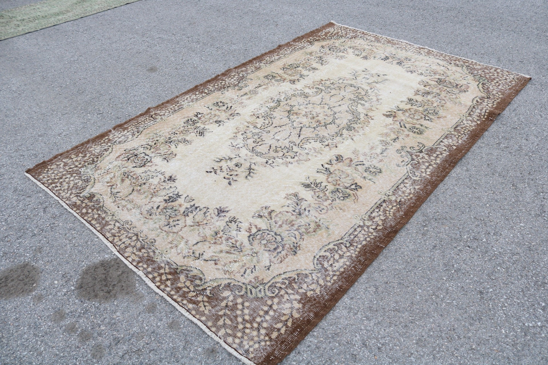 Pastel Rug, Turkish Rug, Floor Rug, Living Room Rug, Oushak Rug, Dining Room Rug, Vintage Rug, Rugs for Salon, 5.6x9.2 ft Large Rug