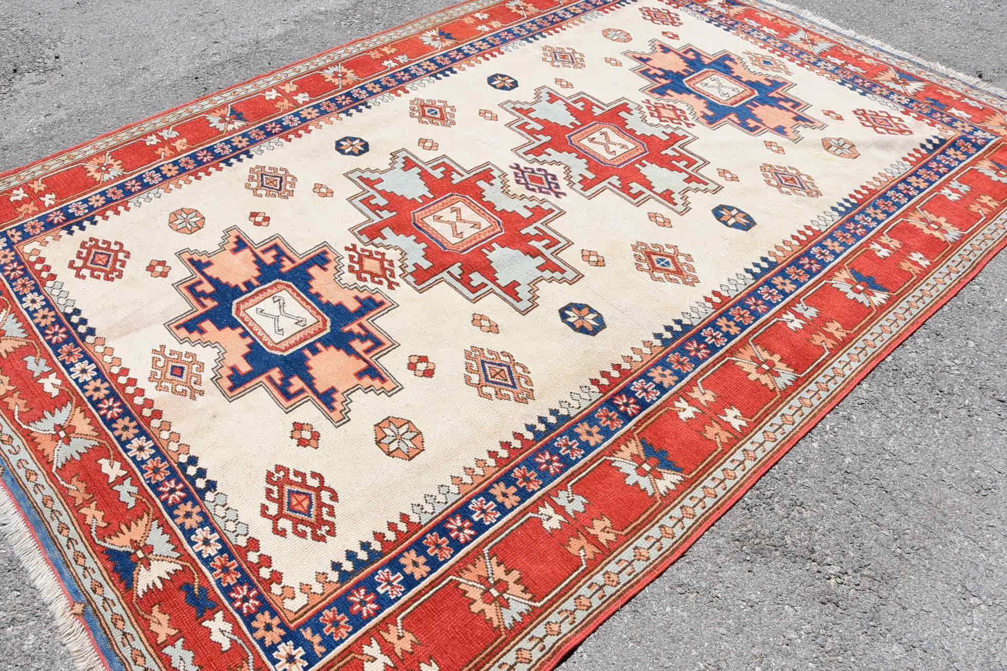 Yemek Odası Halısı, 6.3x9.4 ft Büyük Halı, Vintage Dekor Halısı, Türk Halısı, Salon Halıları, Salon Halısı, Vintage Halı, Yer Halısı, Havalı Halı, Sanat Halısı