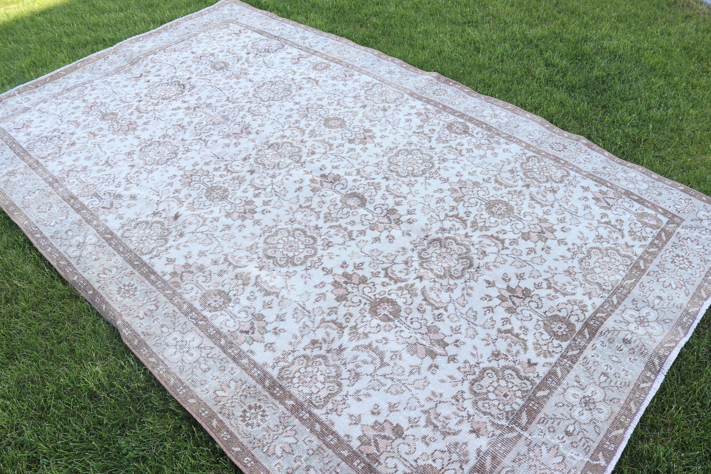 5.3x8.9 ft Büyük Halı, Türk Halısı, Bej Boho Halısı, Yemek Odası Halıları, Yer Halısı, Ofis Halıları, Büyük Boho Halıları, Ev Dekorasyonu Halıları, Vintage Halılar