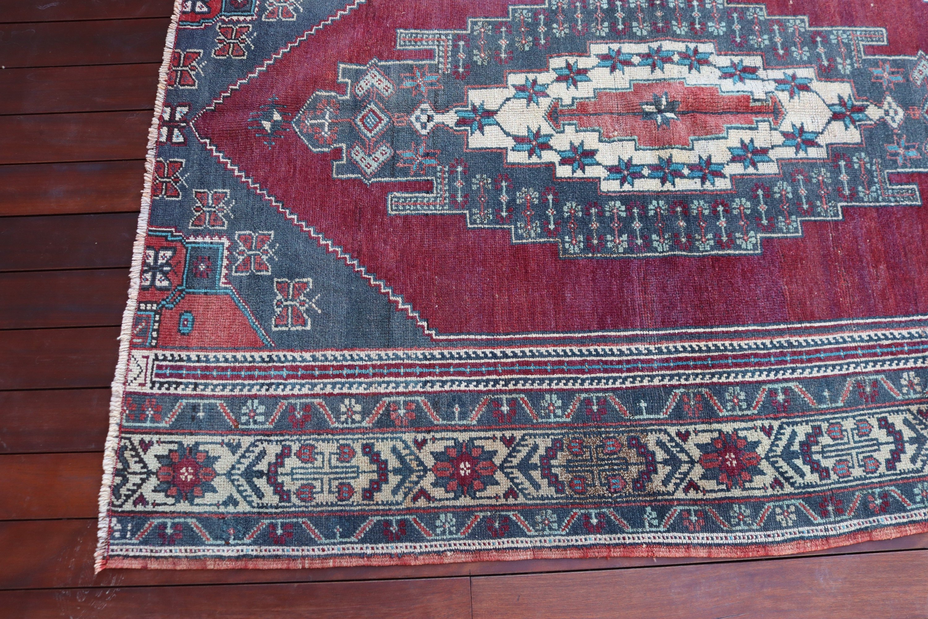 Kırmızı Boho Halılar, Yatak Odası Halıları, Açıklama Halısı, Türk Halıları, Boho Vurgulu Halılar, El Dokuma Halılar, 4.3x5.4 ft Accent Halı, Vintage Halılar