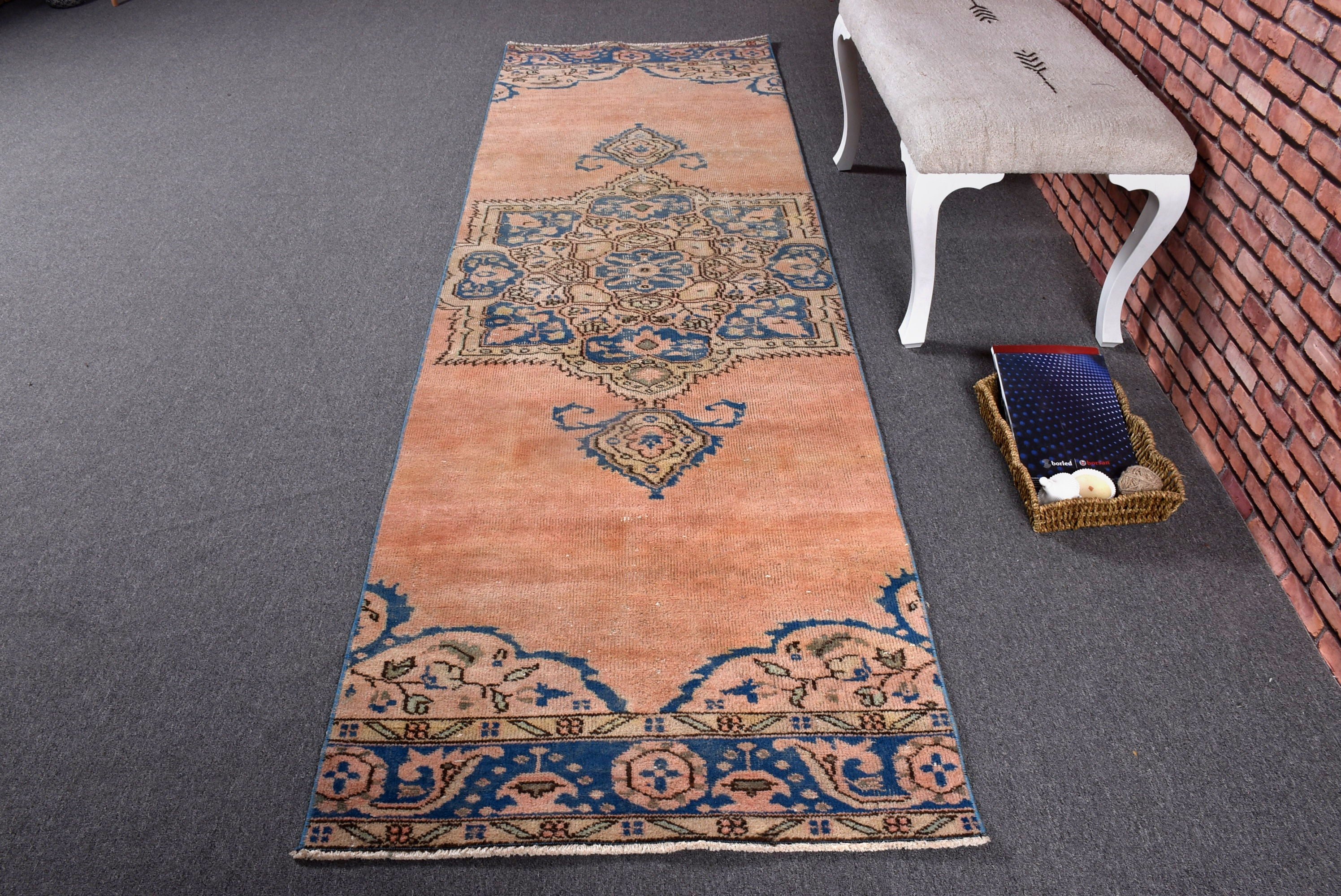 El Dokuma Halı, Vintage Yolluk Halıları, Pembe Fas Halıları, Türk Halısı, Açıklama Halıları, 2.8x9.4 ft Runner Halıları, Vintage Halılar