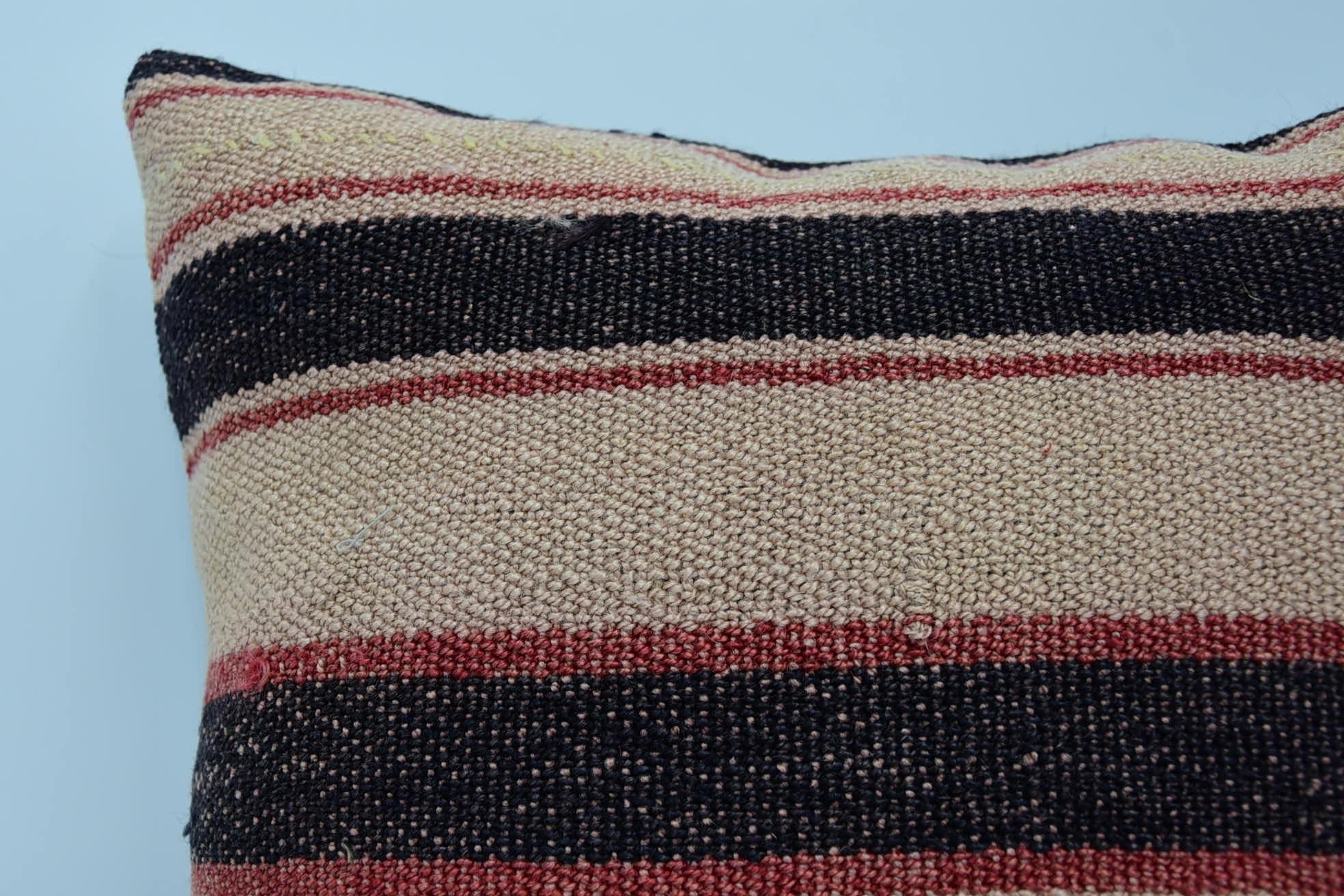 Türk Kilim Yastık, Pastel Yastık Kılıfı, Vintage Kilim Yastık, 18"x18" Bej Yastık Kılıfı, Vintage Kırlent Kılıfı, Türk Yastık