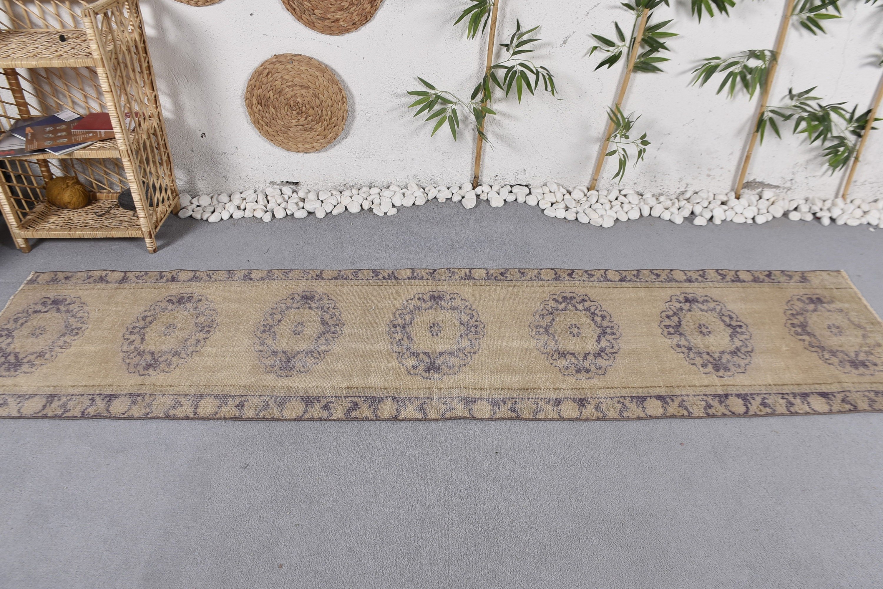 2.1x8.8 ft Runner Rug, Flatweave Rugs, Turkish Rugs, Vintage Rugs, Beige Handwoven Rugs, Beni Ourain Runner Rugs, Floor Rug, Statement Rug