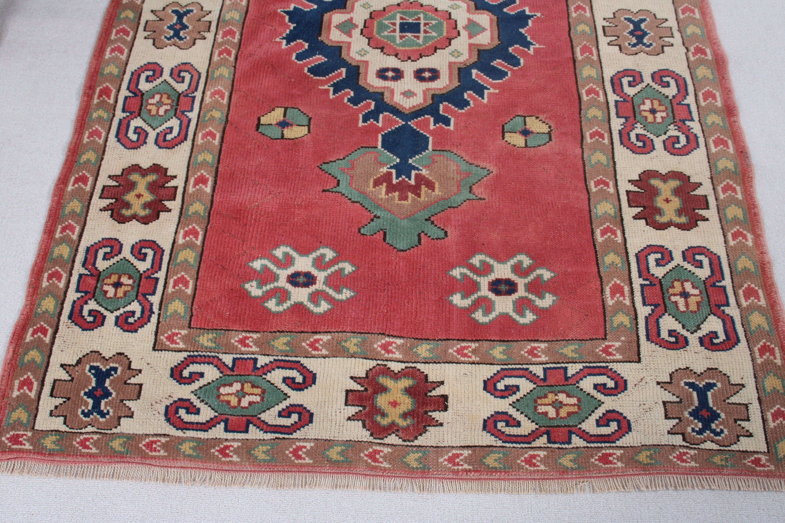 Oturma Odası Halıları, Boho Alanı Halıları, Vintage Halı, Yer Halısı, 4,2x5,8 ft Alan Halısı, Oryantal Halı, Türk Halısı, Kırmızı El Dokuma Halılar