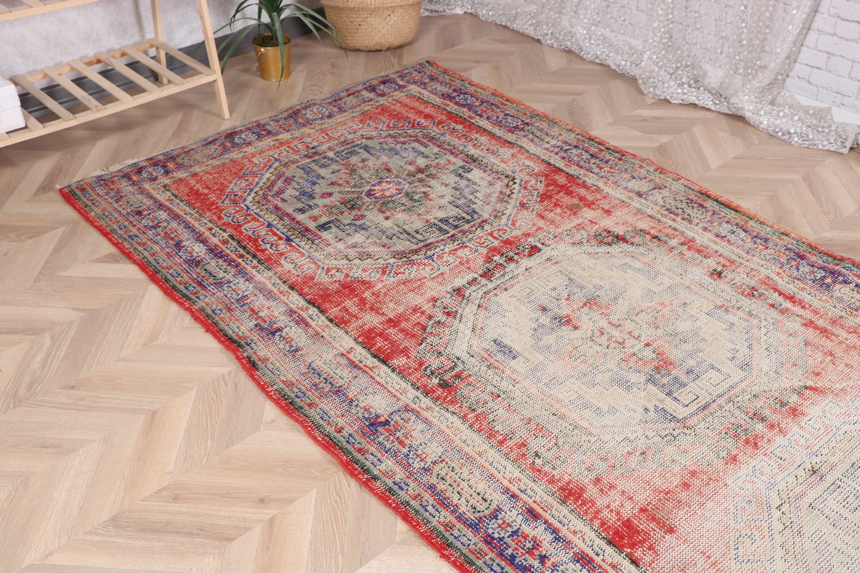 Rugs for Bedroom, Vintage Rugs, Brown Oriental Rug, Salon Rugs, Turkish Rug, Neutral Rugs, Oushak Rugs, 4.9x10.9 ft Large Rug, Bedroom Rug