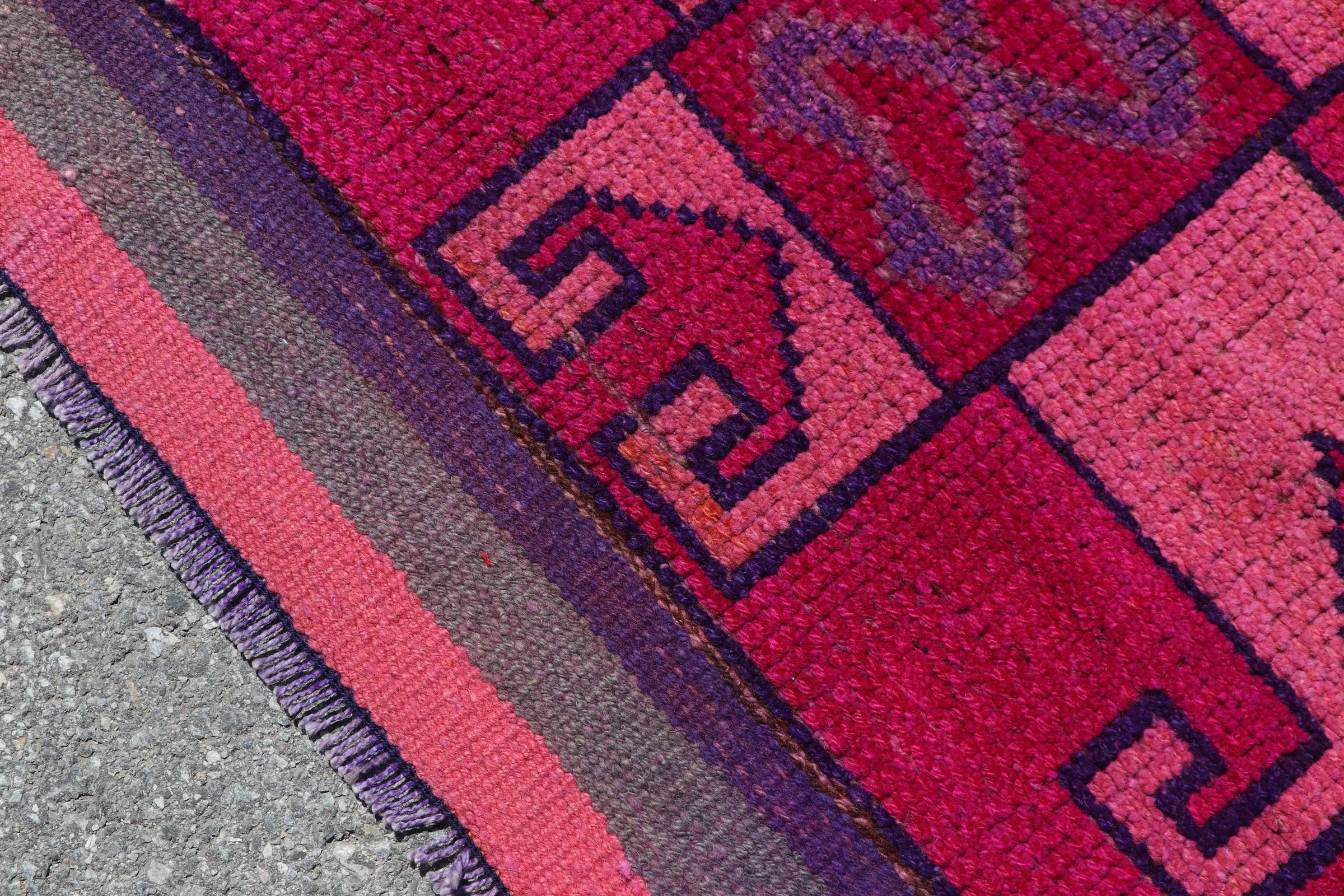 Hallway Rugs, Rugs for Stair, 2.8x9.3 ft Runner Rugs, Oriental Rug, Stair Rug, Pink Oushak Rug, Vintage Rug, Turkish Rug